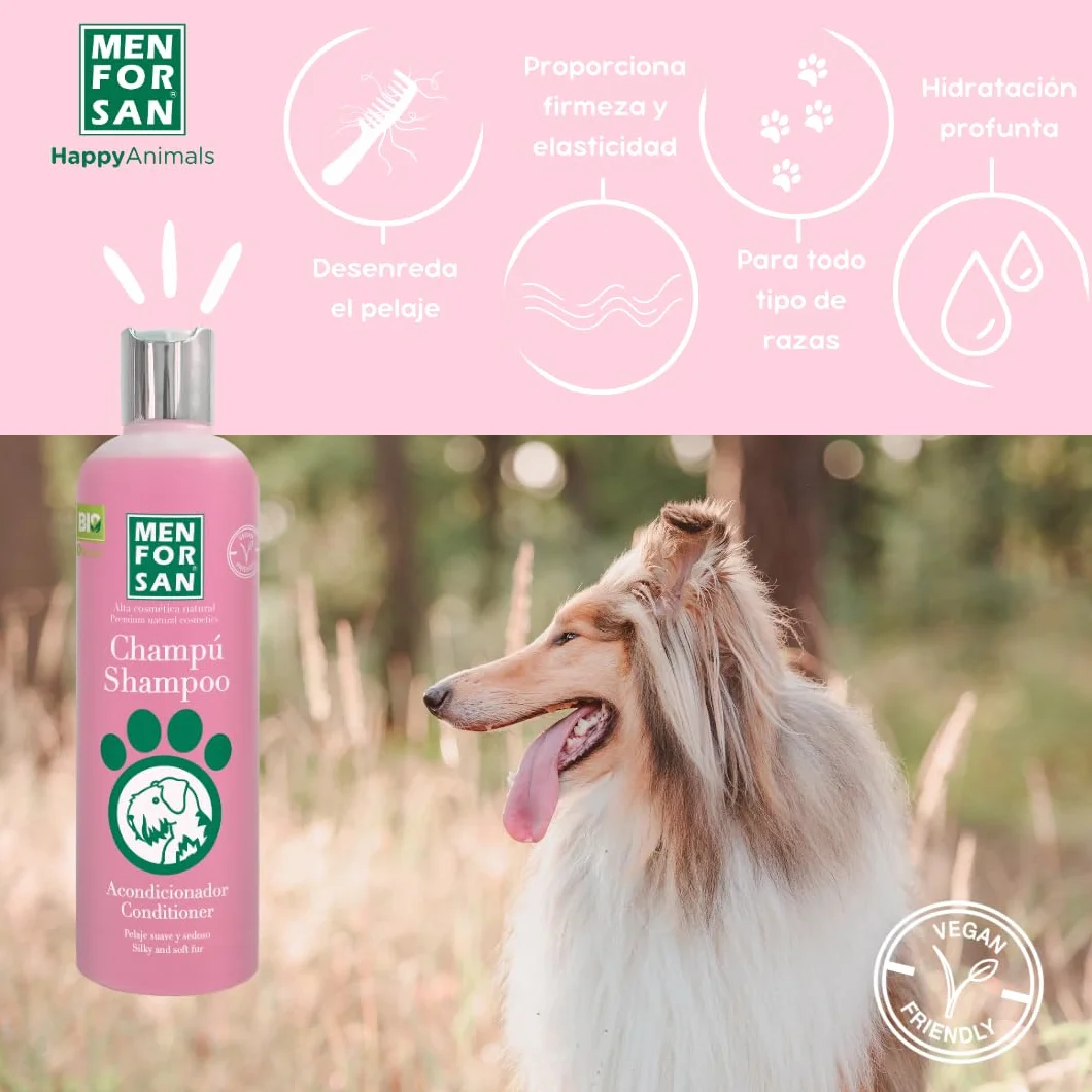 MENFORSAN Szampon z Odżywką dla Psów | Ułatwia Rozczesywanie | Truskawka | Pomaga Rozplątać Futro | Dogłębne Nawilżanie | 300 ml