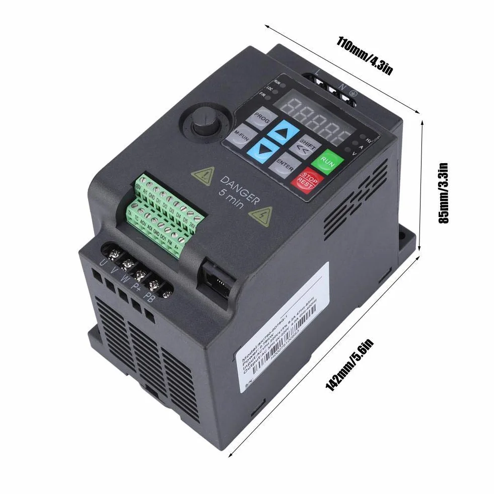 Przetwornica częstotliwości VFD 0,75 kW 3-fazowy regulator prędkości 220 V/380 V