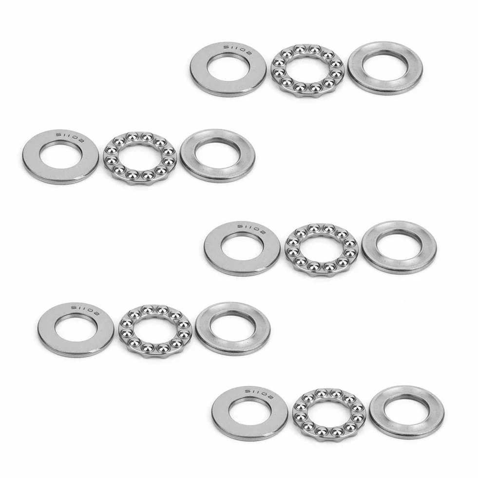 5 sztuk 15 x 28 x 9 mm osiowe łożysko kulkowe 51102 ze stali widelcowej, płaskie jednorzędowe łożyska toczne o dużej nośności, do maszyn przemysłowych, wytrzymałe łożyska osiowe do montażu i techniki