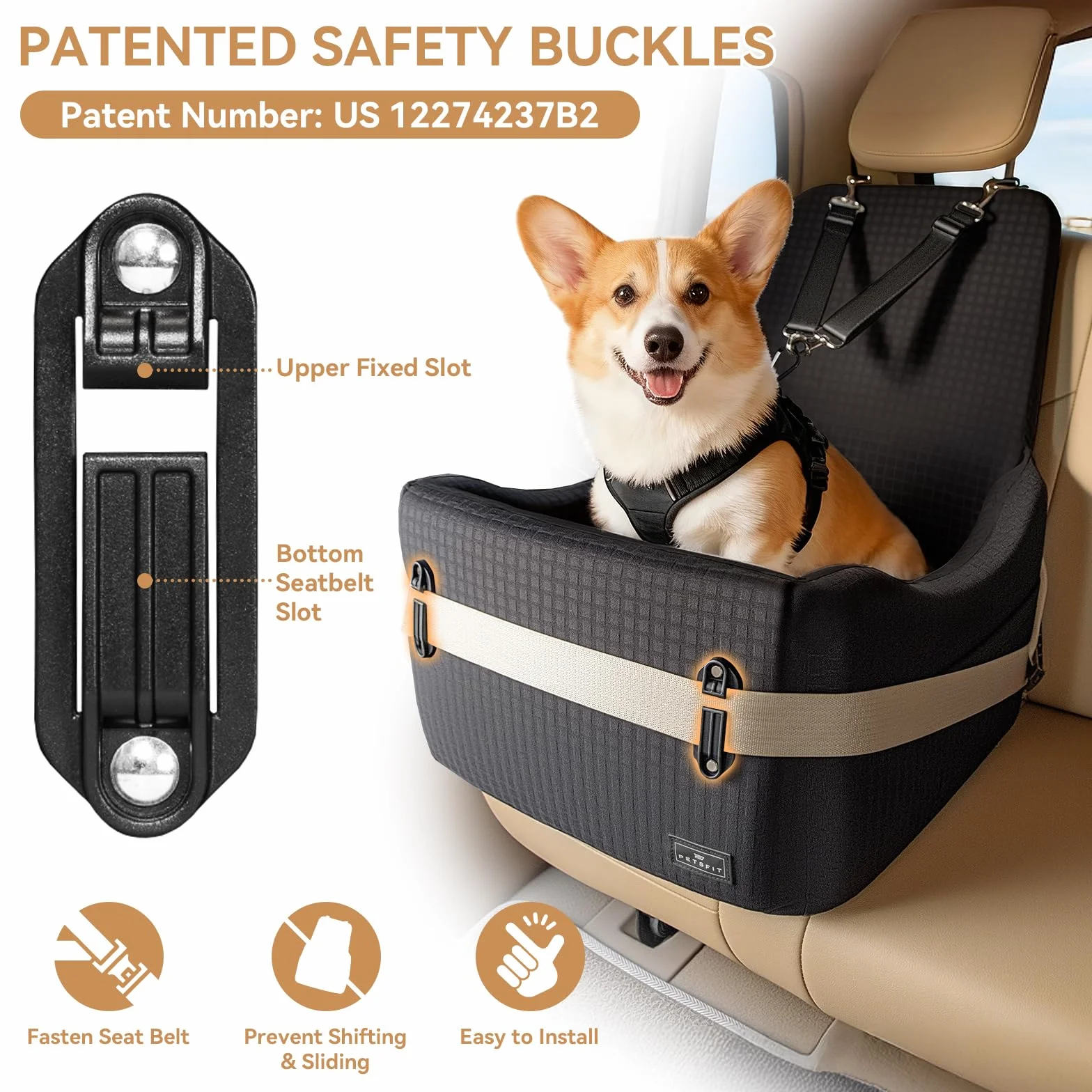 Petsfit Fotelik samochodowy dla psa