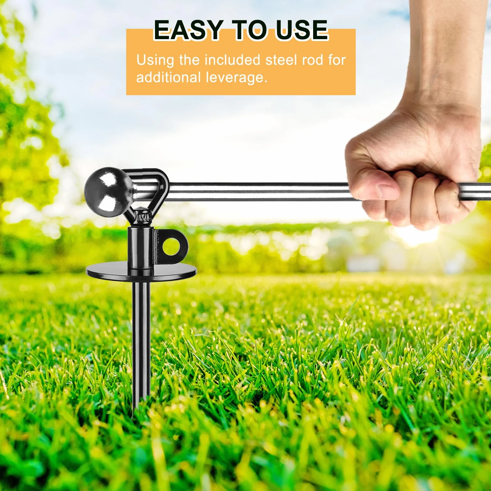 SELEWARE Dog Tie Out Stake Heavy Duty Ground Anchor-E
