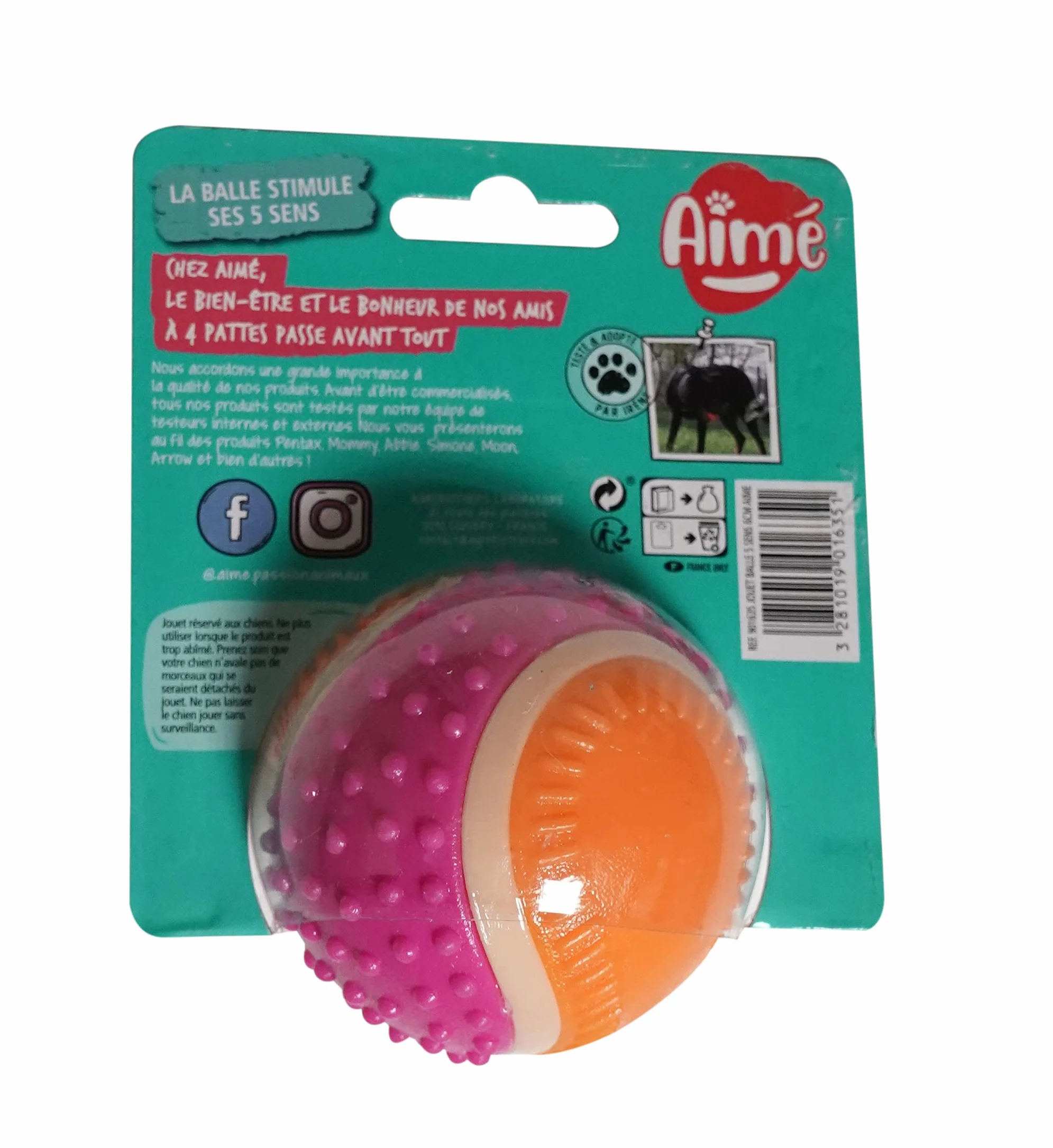 Aimé 5 piłek Sense o smaku wołowiny dla psów, 6 cm, 0,06805 kg, 1 sztuka