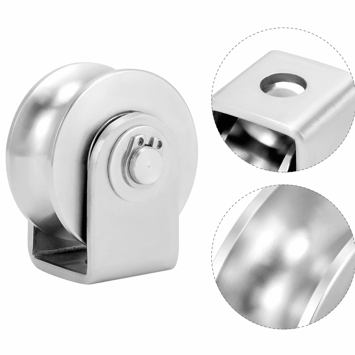 QWORK bloczki linowe ze stali nierdzewnej 48 mm nośność 250 kg do bram automatycznych