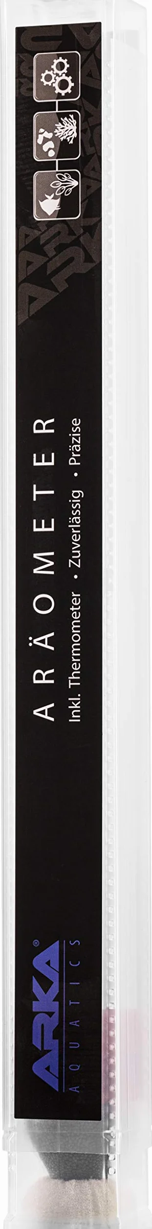 ARKA Aquatics Areometer Set - Gęstościomierz z termometrem i cylindrem pomiarowym - do każdego akwarium morskiego, bezpieczny i łatwy w użyciu.