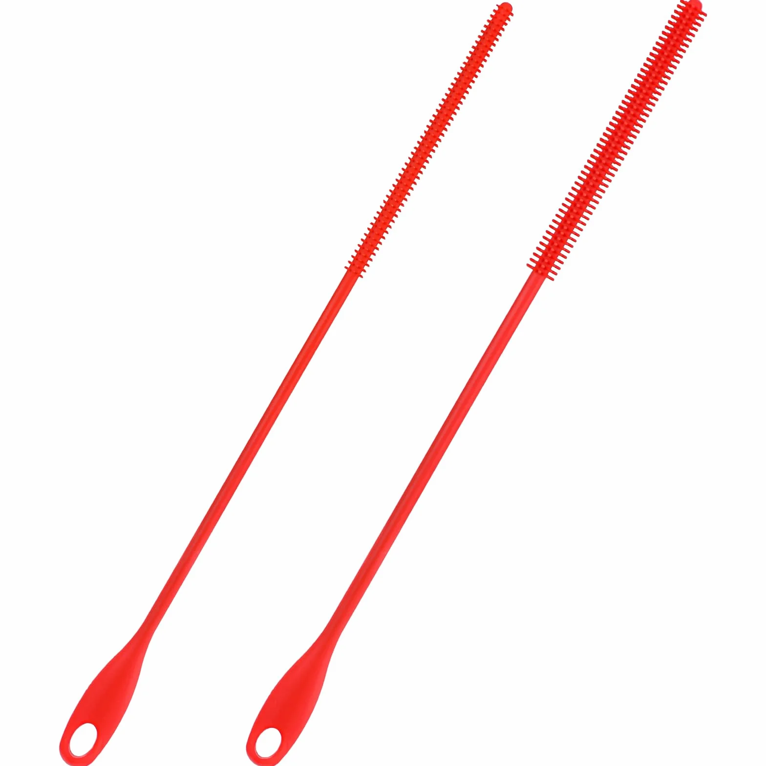 Bardzo długa, zginana szczotka do czyszczenia słomek – silikon wielokrotnego użytku i wisząca, 2 szt. do słomek 6 mm, 8 mm, szczeliny, butelek, szklany metal