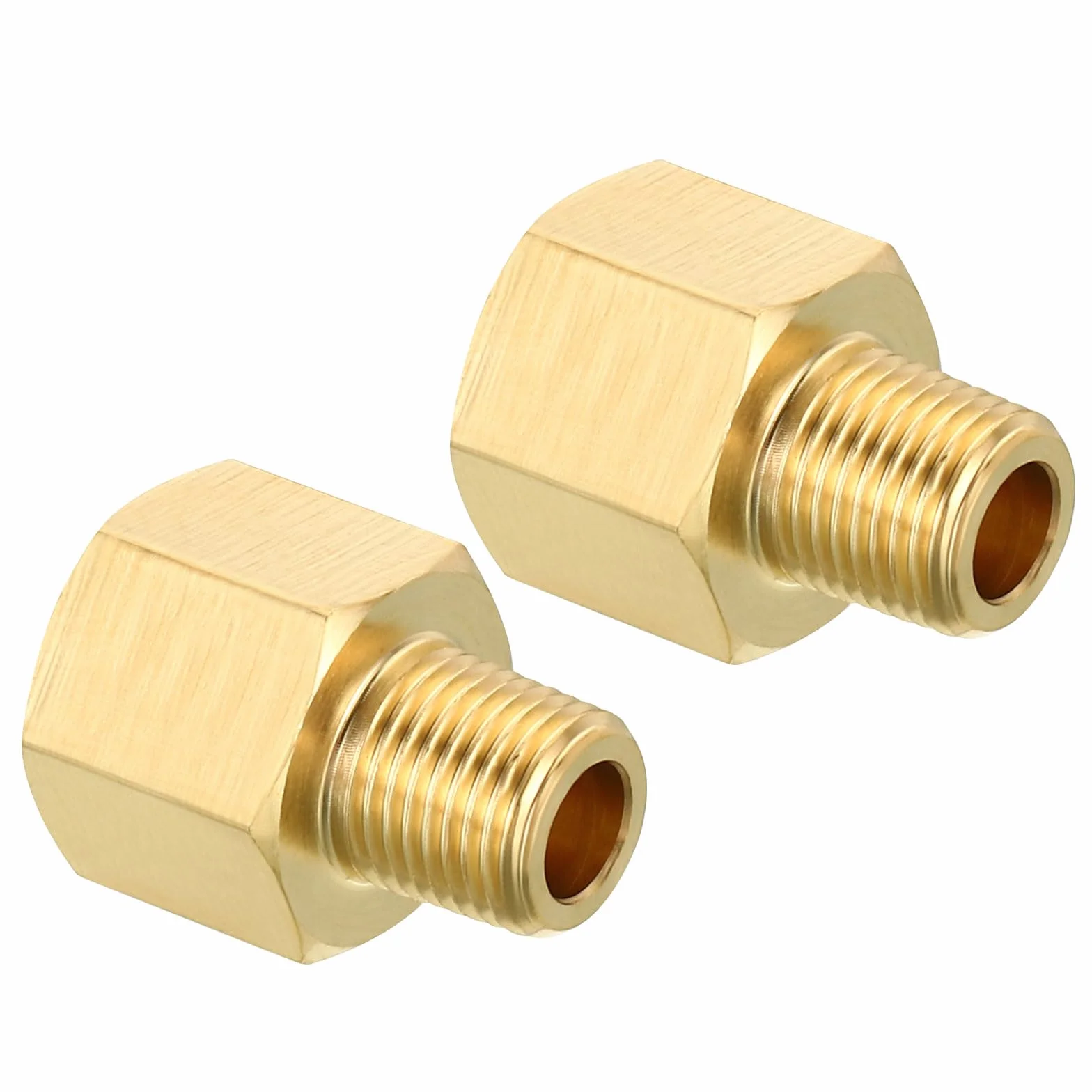 QUARKZMAN 1/8 NPT wtyczka x 1/4 NPT żeńska mosiężna złączka rurowa sześciokątna redukcja do wody i gazu 2 szt