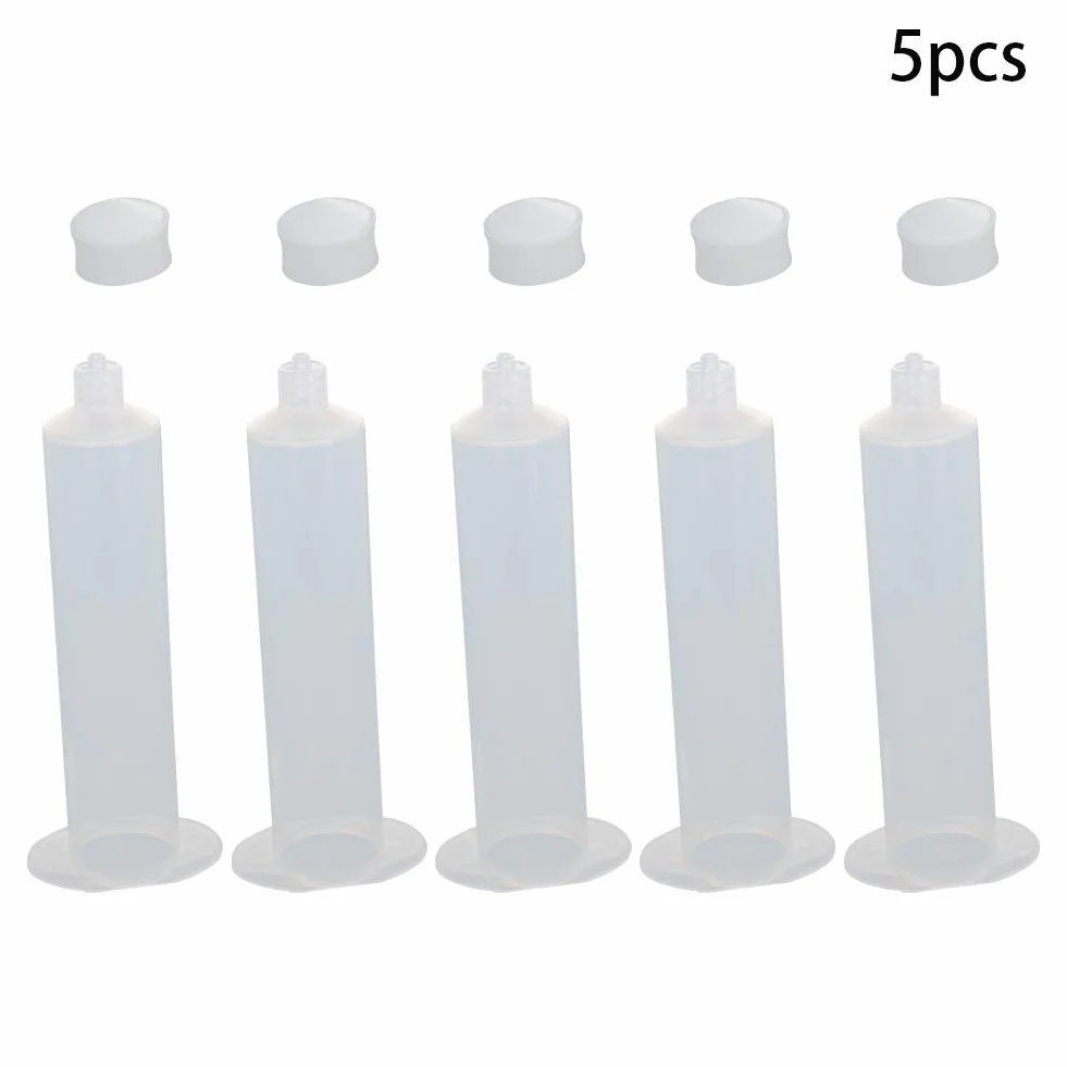 Utoolmart Dystrybucja powietrza 30CC/30 ml przezroczyste samoprzylepne tuba rękaw z tłokiem do zastosowań przemysłowych, 5 szt