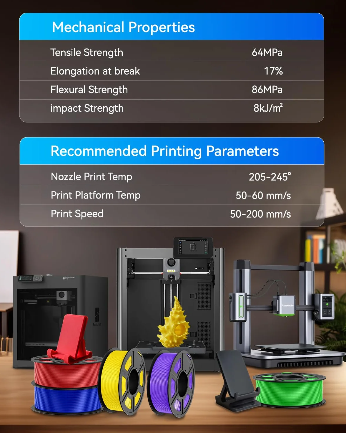 JAYO PLA+ filament 1,75 mm, filament PLA Plus do drukarki 3D 1,1 kg, starannie nawinięty filament, dokładność wymiarowa +/- 0,02 mm, szpula 1,1 kg (2,42 funta), 363 metry, czarny