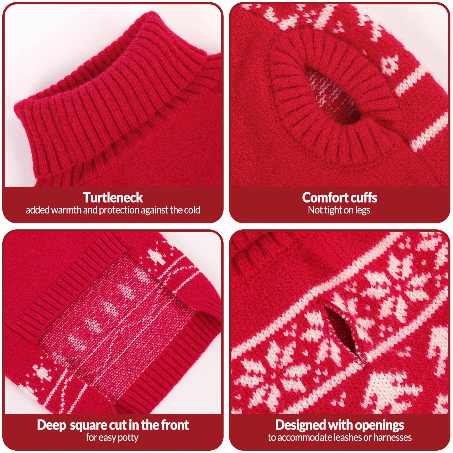 KONVINIT sweter bożonarodzeniowy dla psa, sweter z wzorem płatka śniegu dla małych, średnich i dużych psów, wygodny i ciepły sweter dla szczeniaków, do użytku w domu i na zewnątrz