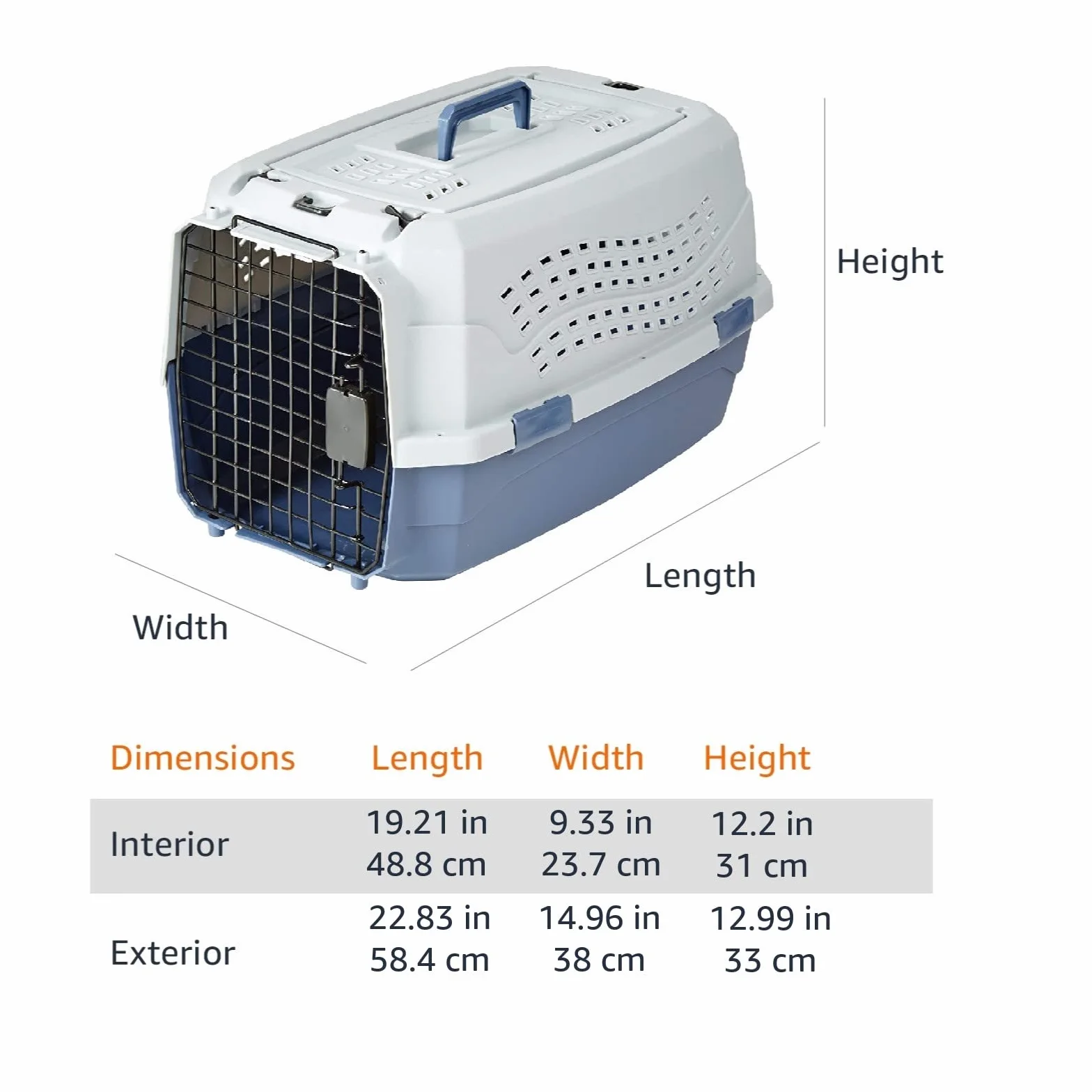 Amazonbasics Transporter, Niebieski/Biały, 58 x 38 x 33 cm
