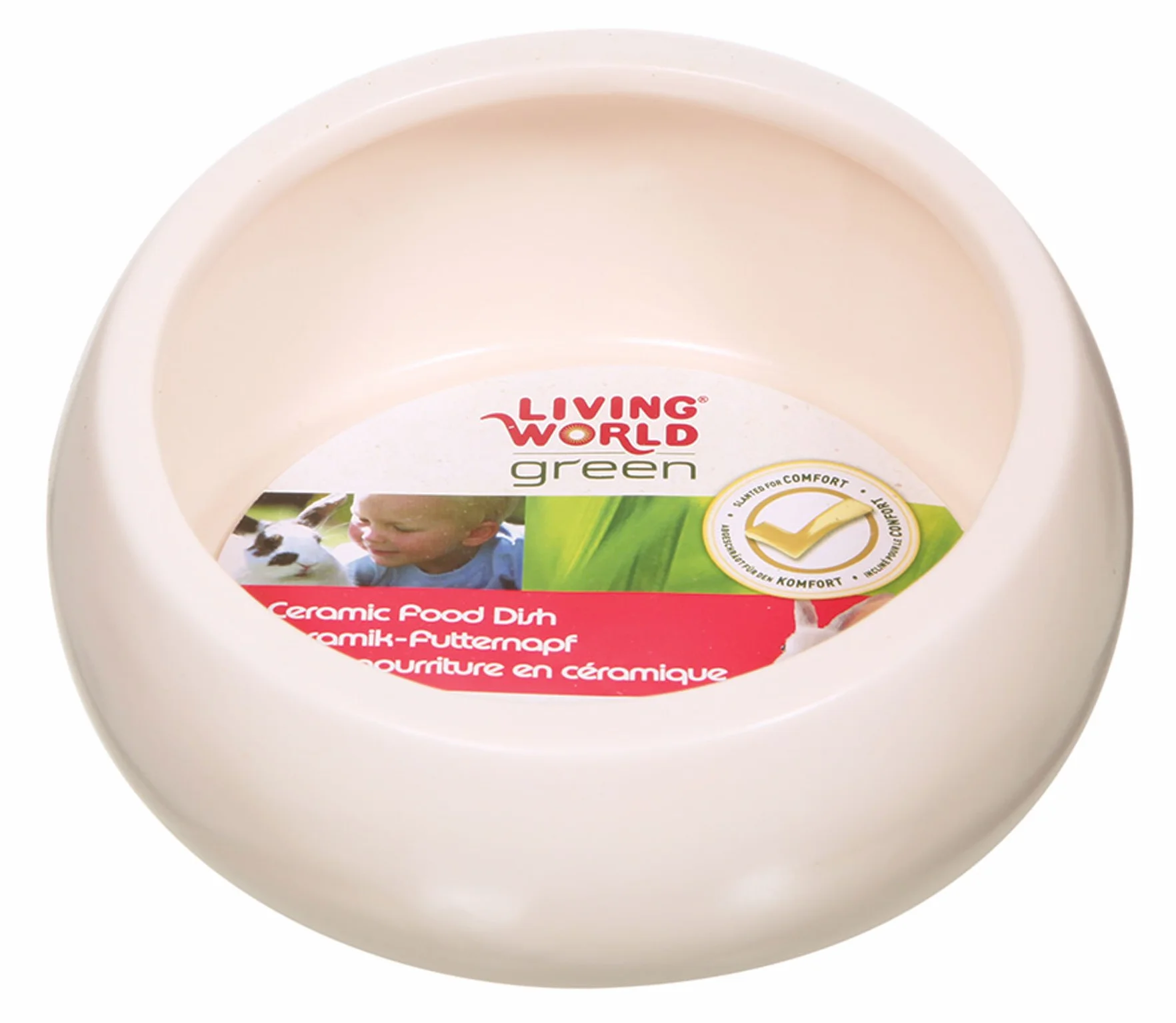 Living World Zielona ceramiczna miseczka na żywność/miska, 300 ml
