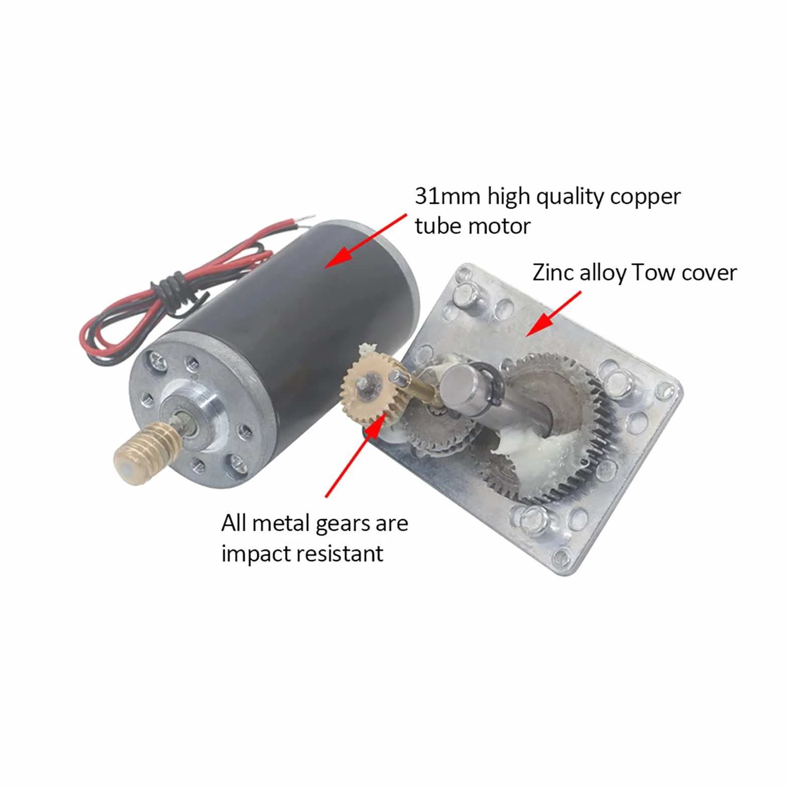 Silnik z przekładnią DC 12 V 50 obr/min Wał 8 mm Odwracalny