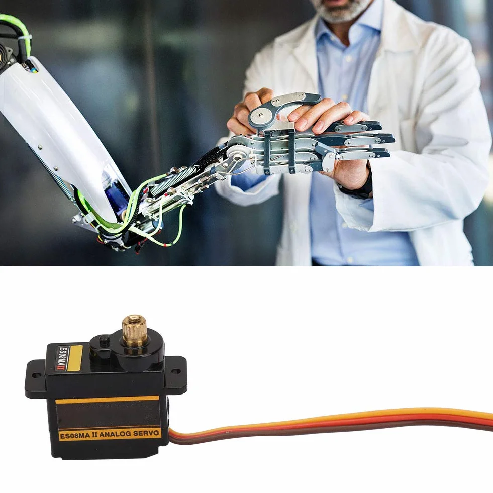 Wysoka prędkość 12 g / 1,8 kg / 10 sekund Analogowe serwo Metal Gear, Metal Gear Servo, wysokowydajne roboty Super gładkie do stałych skrzydeł ES08MA II