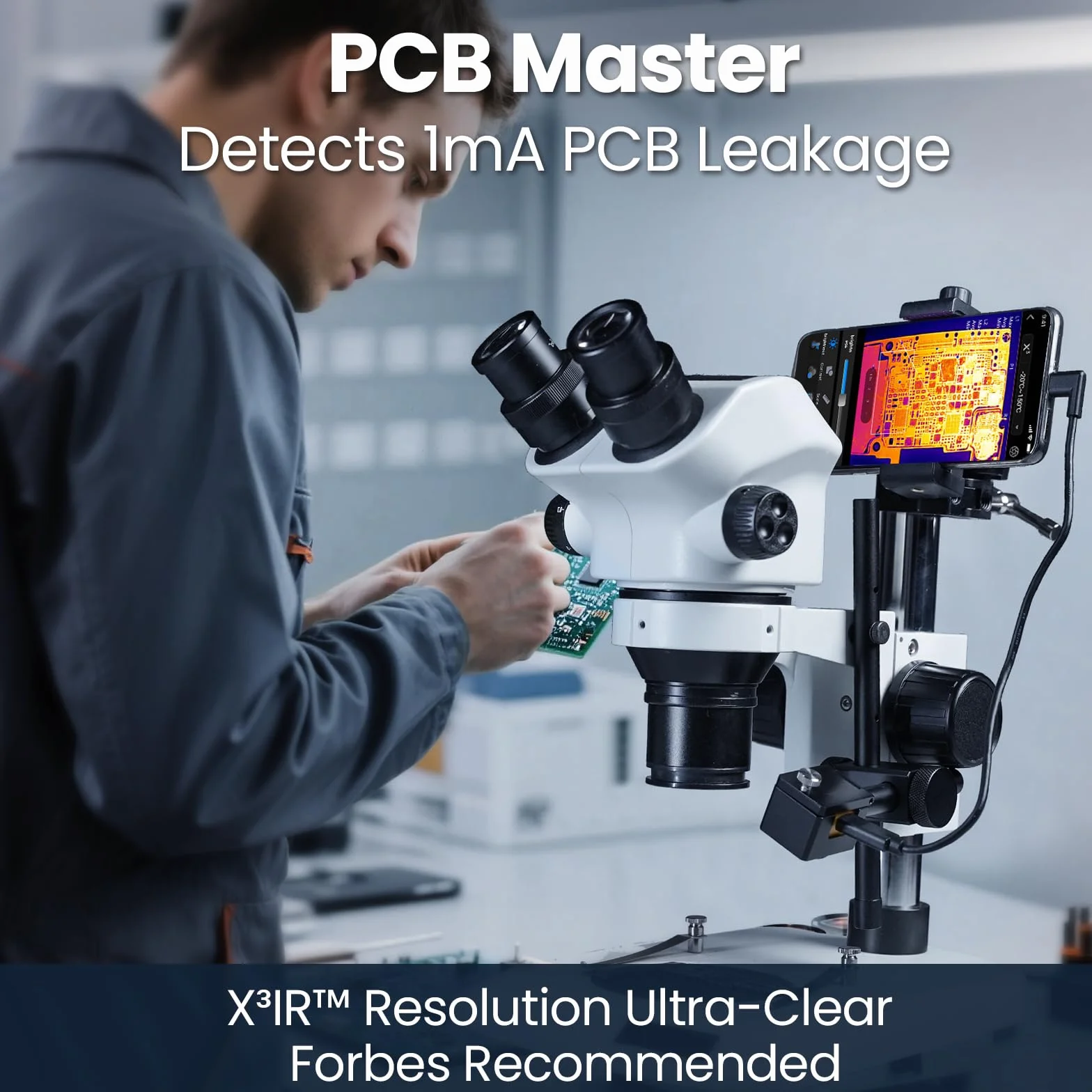 Thermal Master P3 kamera termowizyjna do iPhone 15/16 i Android kamera na podczerwień, regulowana ostrość, rozdzielczość X³, IR 512 x 384, -20℃-600℃, kontrola PCB