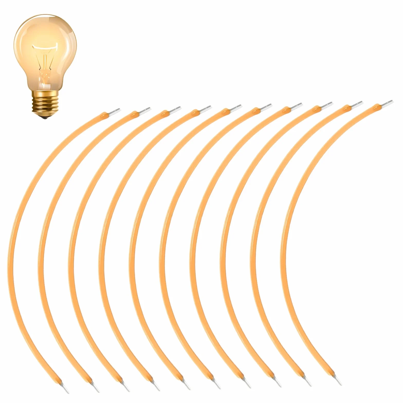 Asfrode 10 sztuk elastycznych filamentów LED 2200 K DC3 V 300 mm ciepłe białe światło