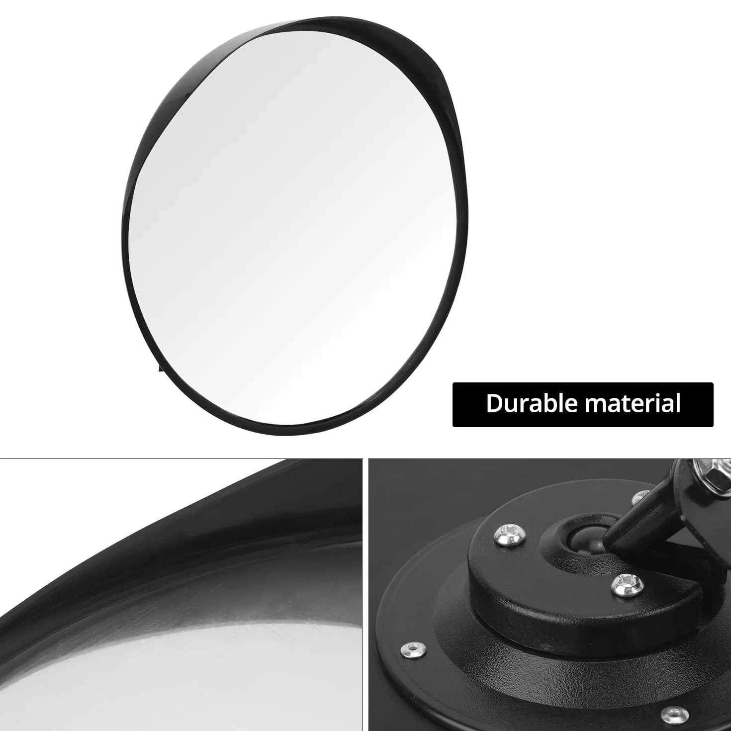 QWORK® Lusterko drogowe 40 cm, wypukłe lustro, lusterko drogowe do wyjść, regulowane szerokokątne lusterko drogowe do garażu, ścieżki