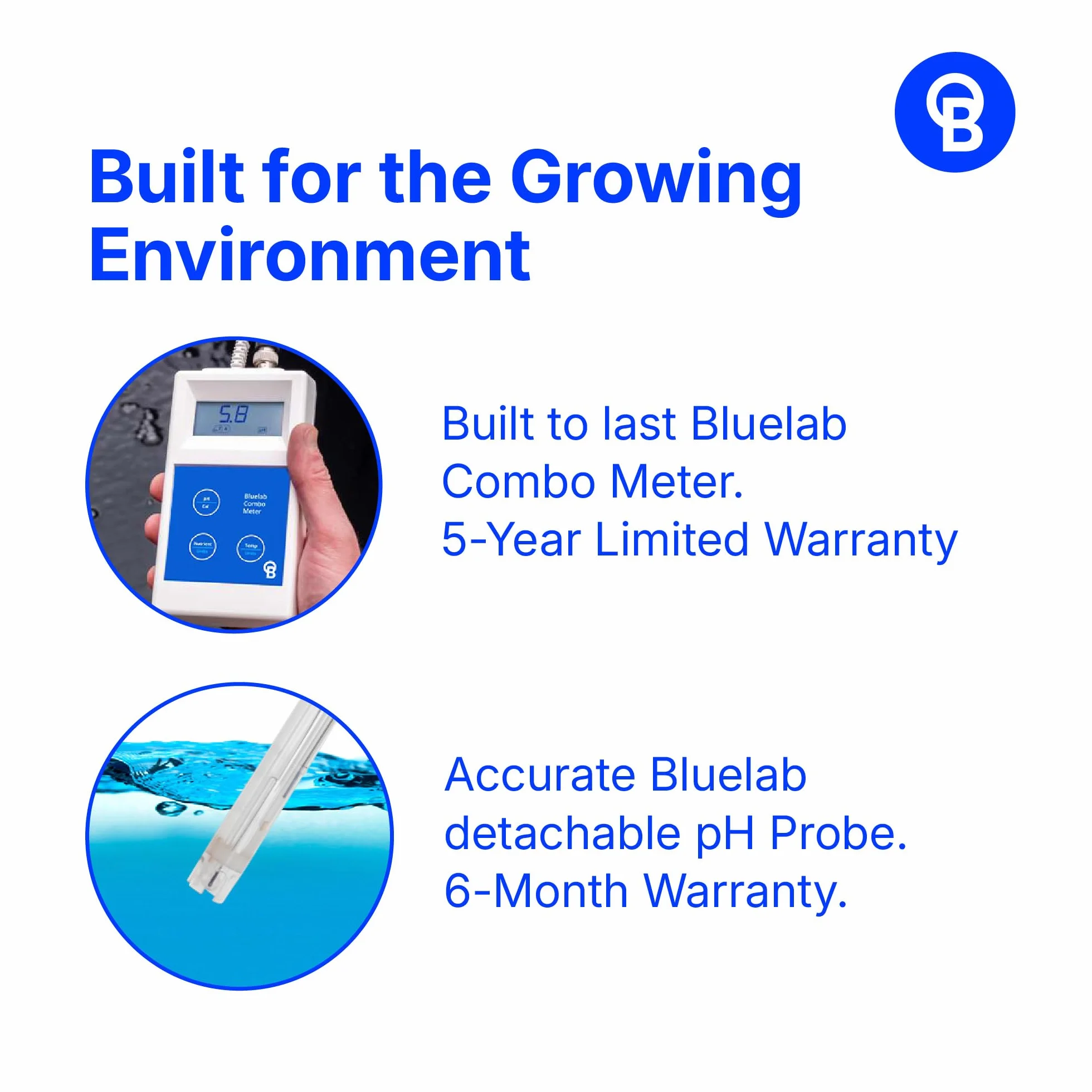 Bluelab Combo Meter System Testujący Gospodarstwa Domowego, Wielokolorowy, 14.48 x 7.62 x 3.78 cm