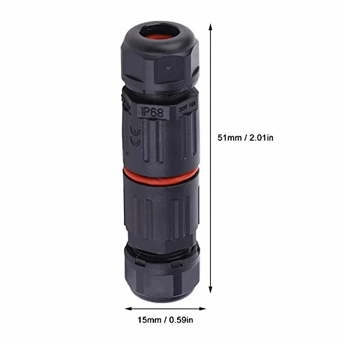 Wodoodporne złącza kablowe IP68 3-biegunowe 0,5mm²~2,0mm² zewnętrzne