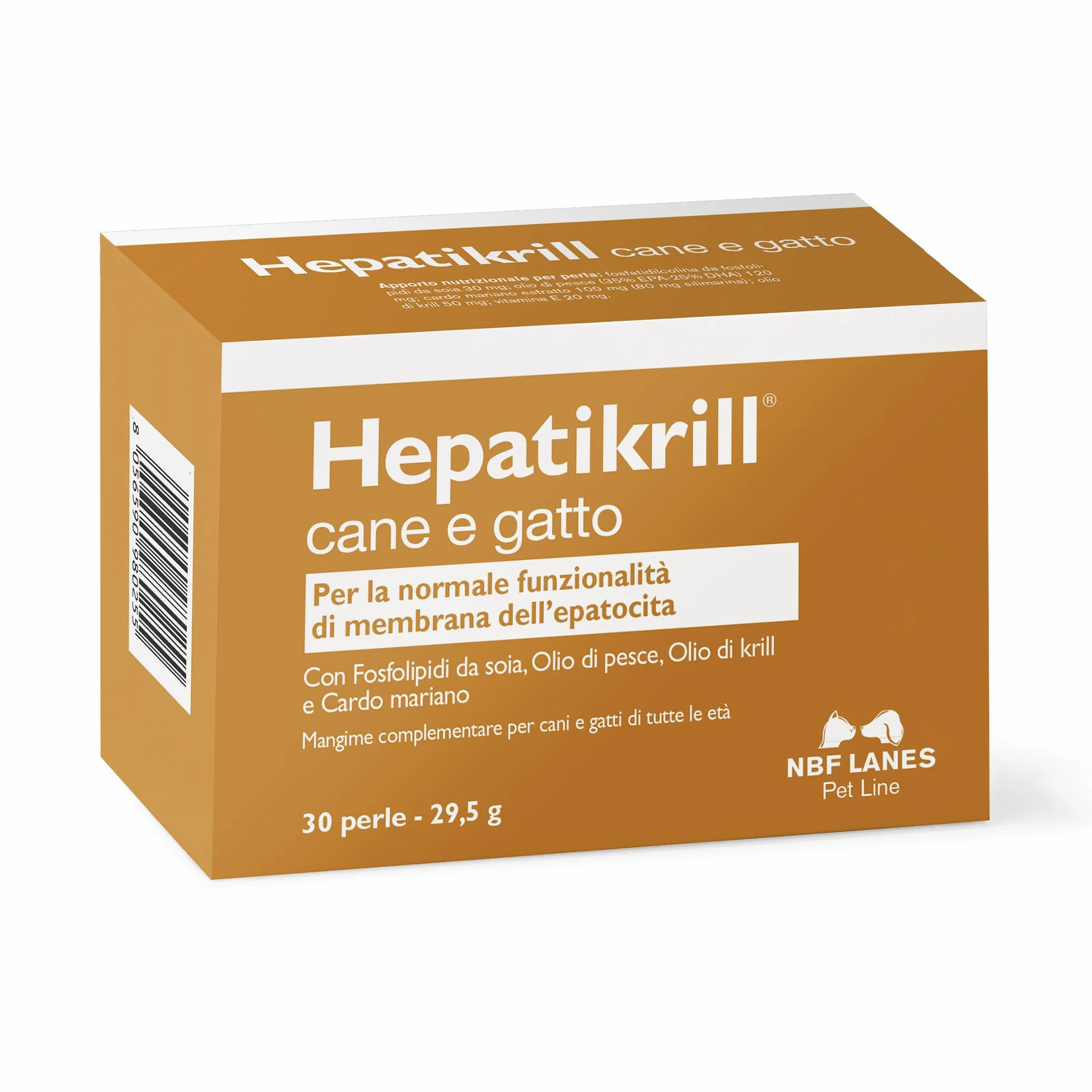 NBF Lanes | Hepatikrill dla psa i kota, 30 smacznych perełek, dla prawidłowej funkcji błony komórkowej hepatocytów