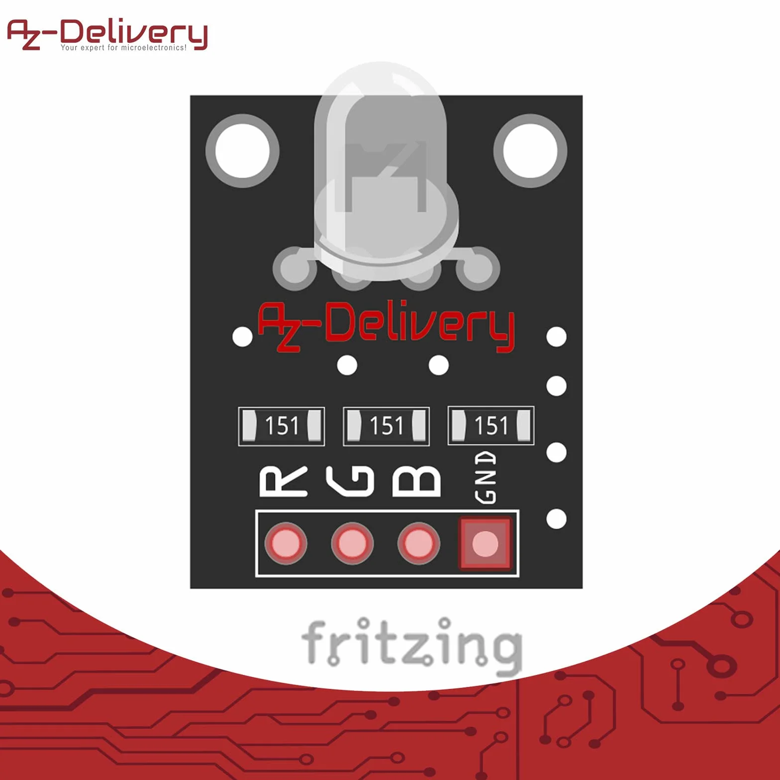 AZDelivery 3 x KY-016 FZ0455 3 Kolor RGB LED Moduł 3 kolor kompatybilny z Arduino i Raspberry Pi w tym e-Book!