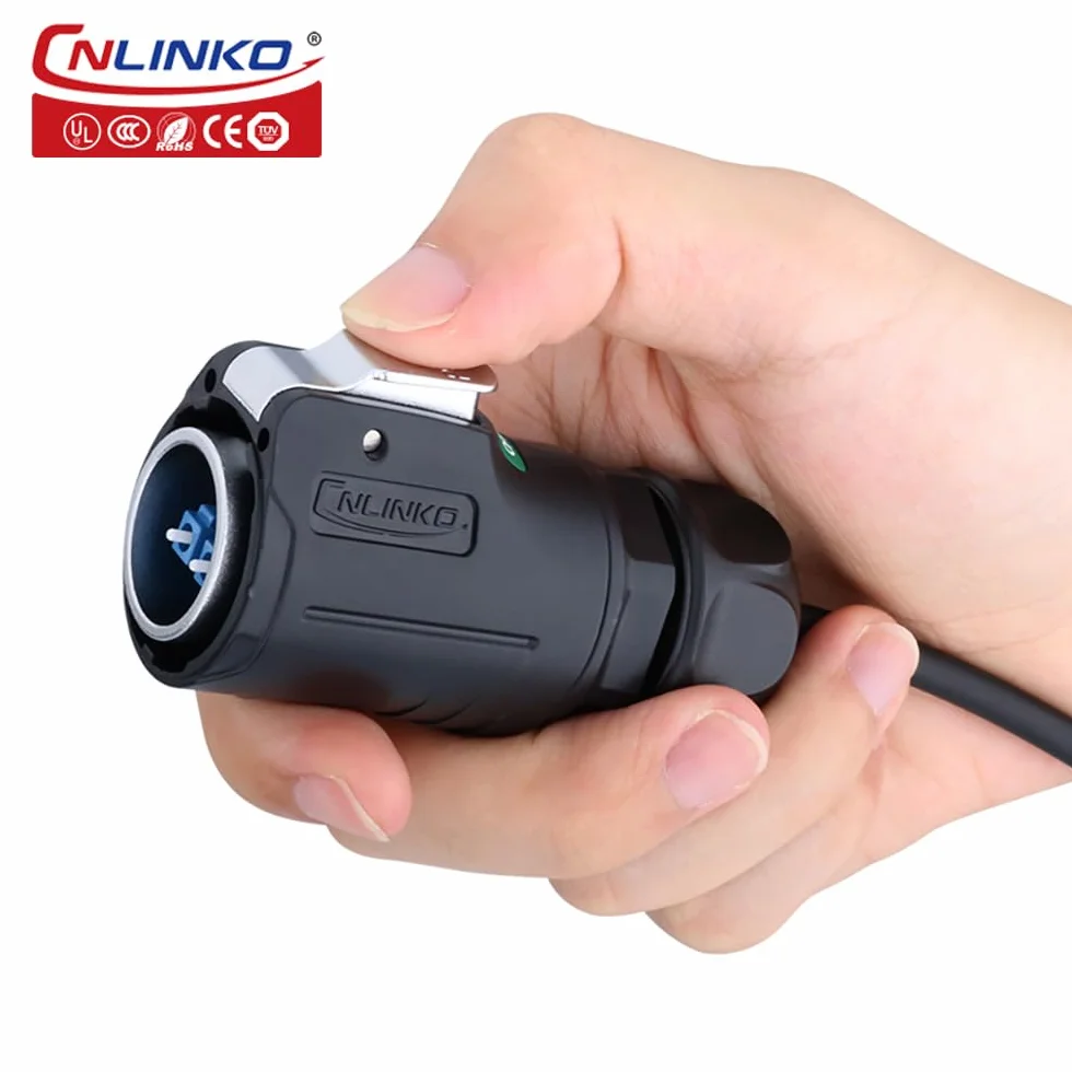 CNLINKO LP-24 złącze światłowodowe LC Single Mode Dual Core IP68 wtyczka optyczna wodoszczelna M24