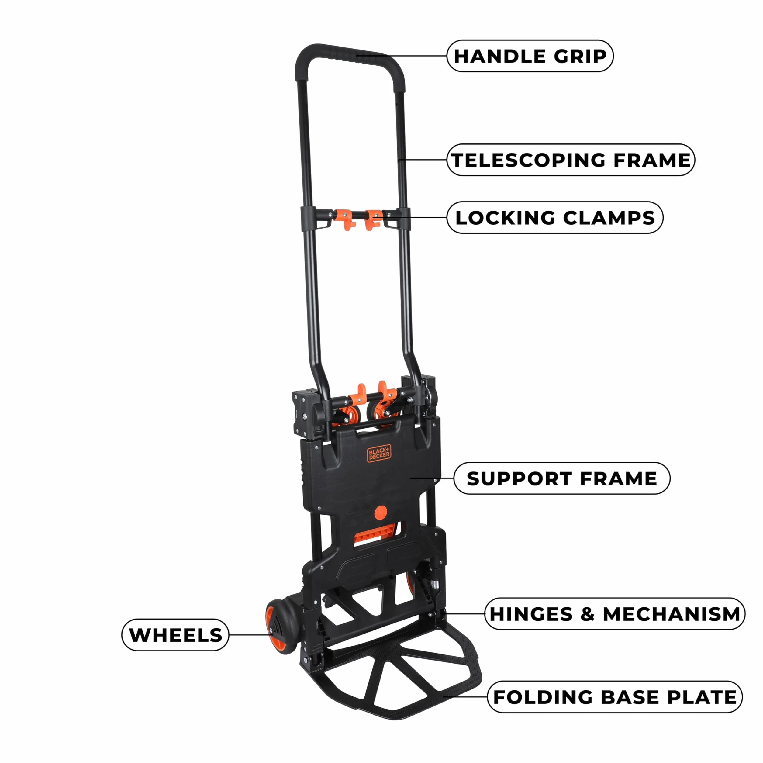 Wózek platformowy BLACK+DECKER - wózek ręczny 2 w 1 i wózek platformowy - składany - maksymalne obciążenie - 120 kg