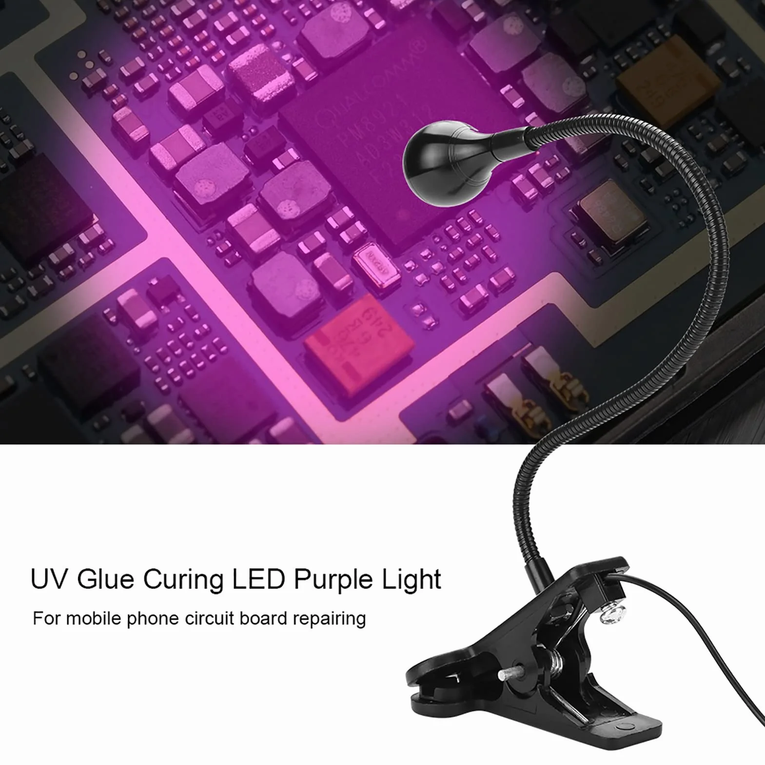 Lampa Utwardzająca Klej UV USB 3W, Najwyższej Jakości Ultrafioletowe światło LED USB z Klipsem i Przełącznikiem do Naprawy Telefonu