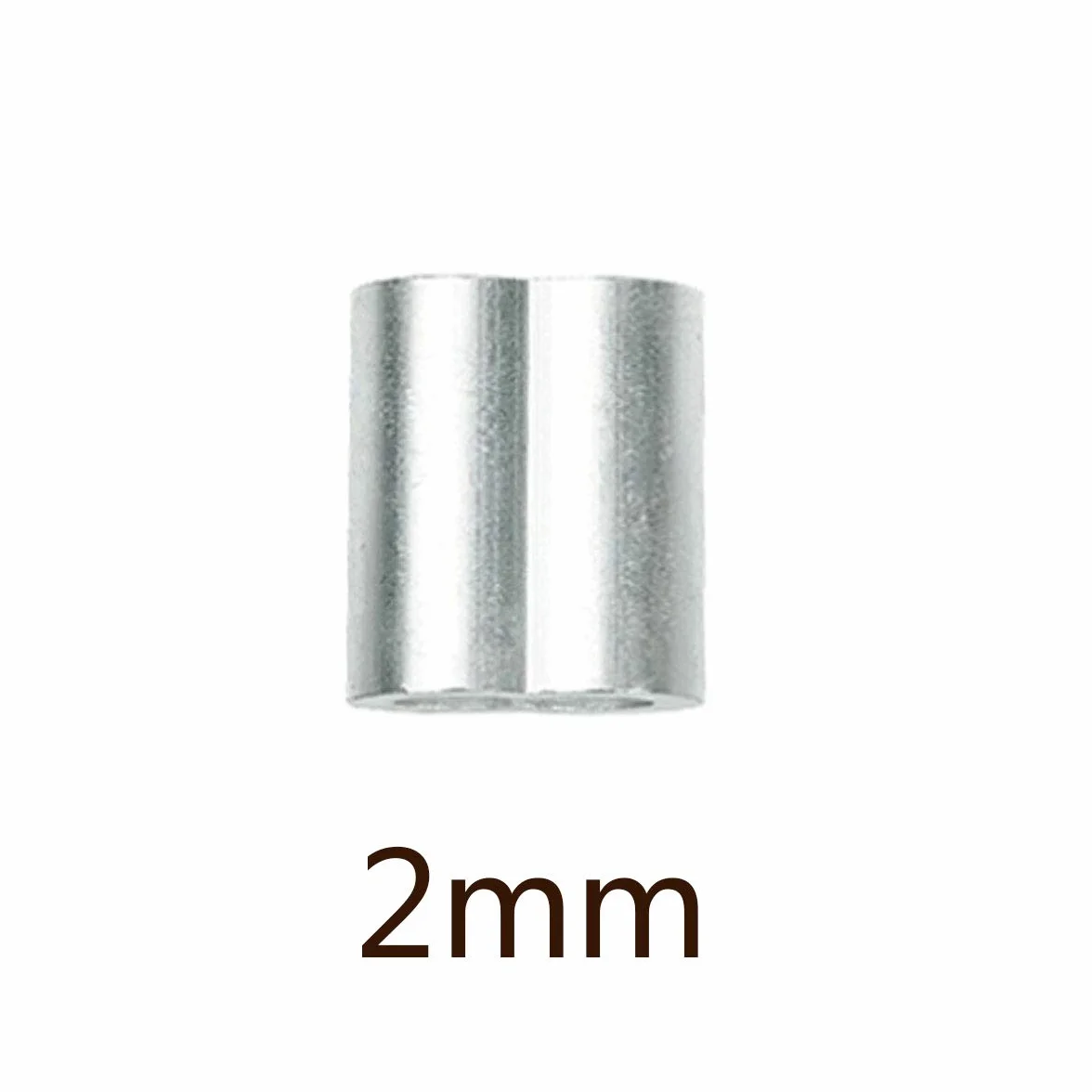 Aluminiowe klipsy zaciskowe 2 mm do lin stalowych srebrne