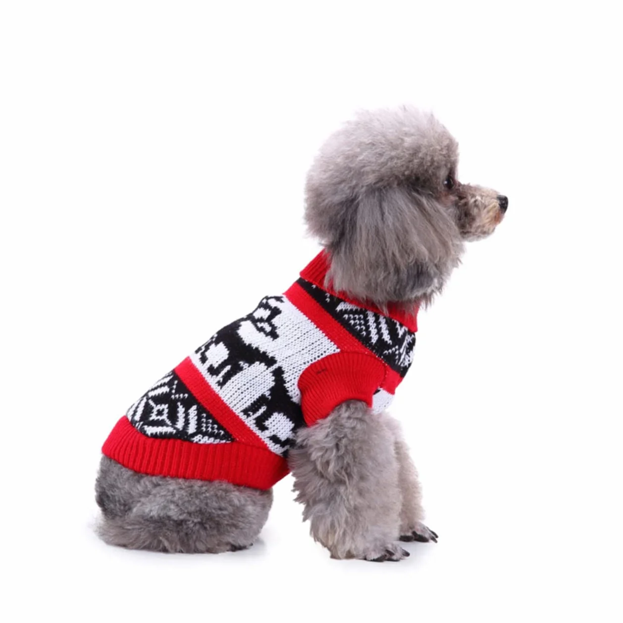 ORFOFE Sweter Dla Psa z Turtleneckiem Motyw Świąteczny Czerwony Sweter Zimę Xl Idealny Festiwale i Imprezy z Pupilem Wygodny i Łatwy Praniu Doskonały Świąteczne Zdjęcia
