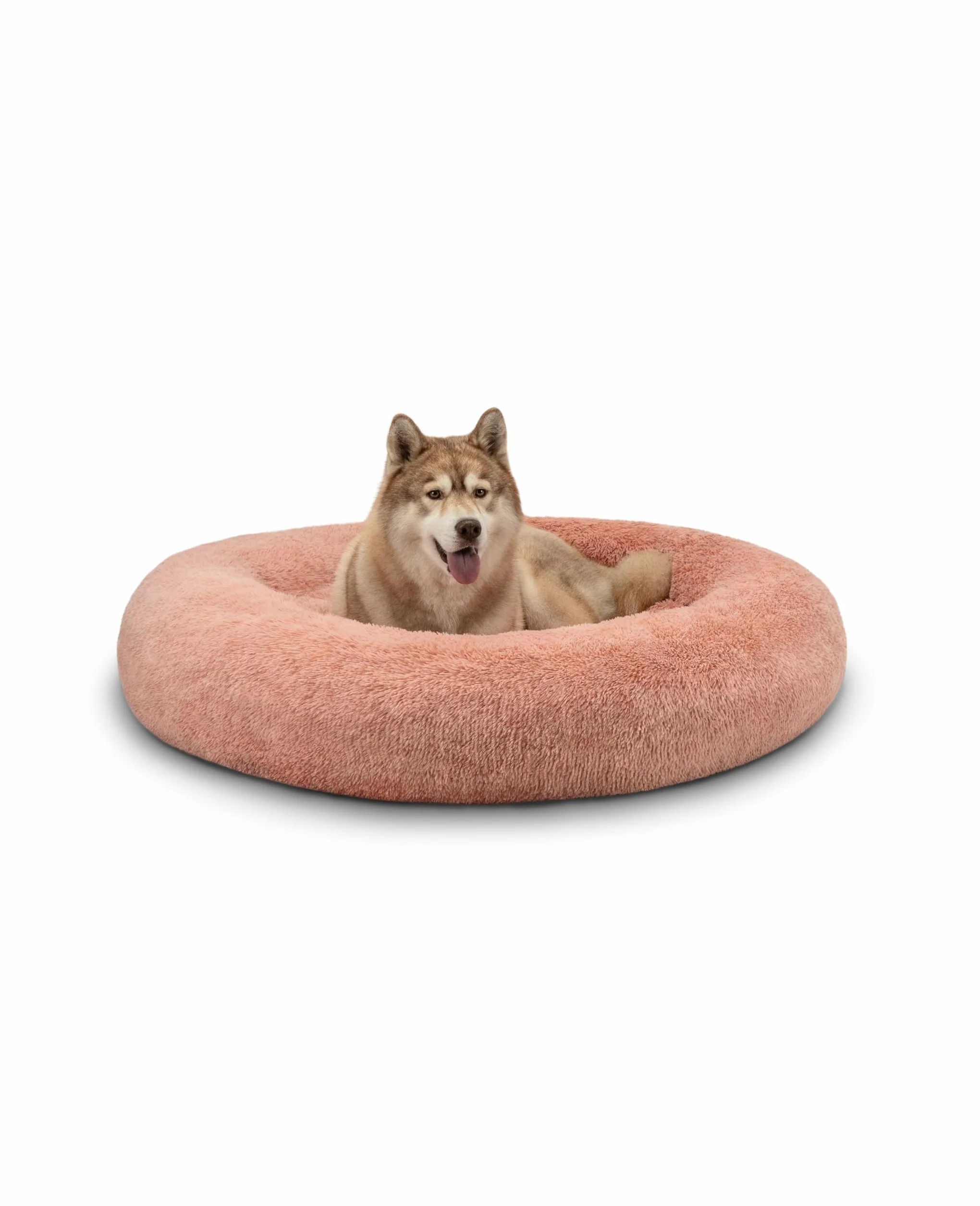 lionto Legowisko donut dla psa i kota Ø 120 cm, puszyste okrągłe legowisko z miękkiego pluszu, z grubym wypełnieniem, wygodne i przytulne miejsce do spania, kolor różowy