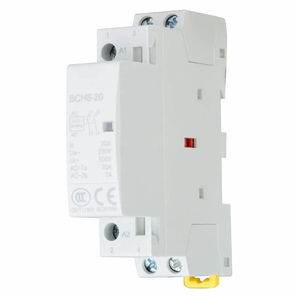 Stycznik AC 2P 20A 2NO Szyna DIN 230V Domowy