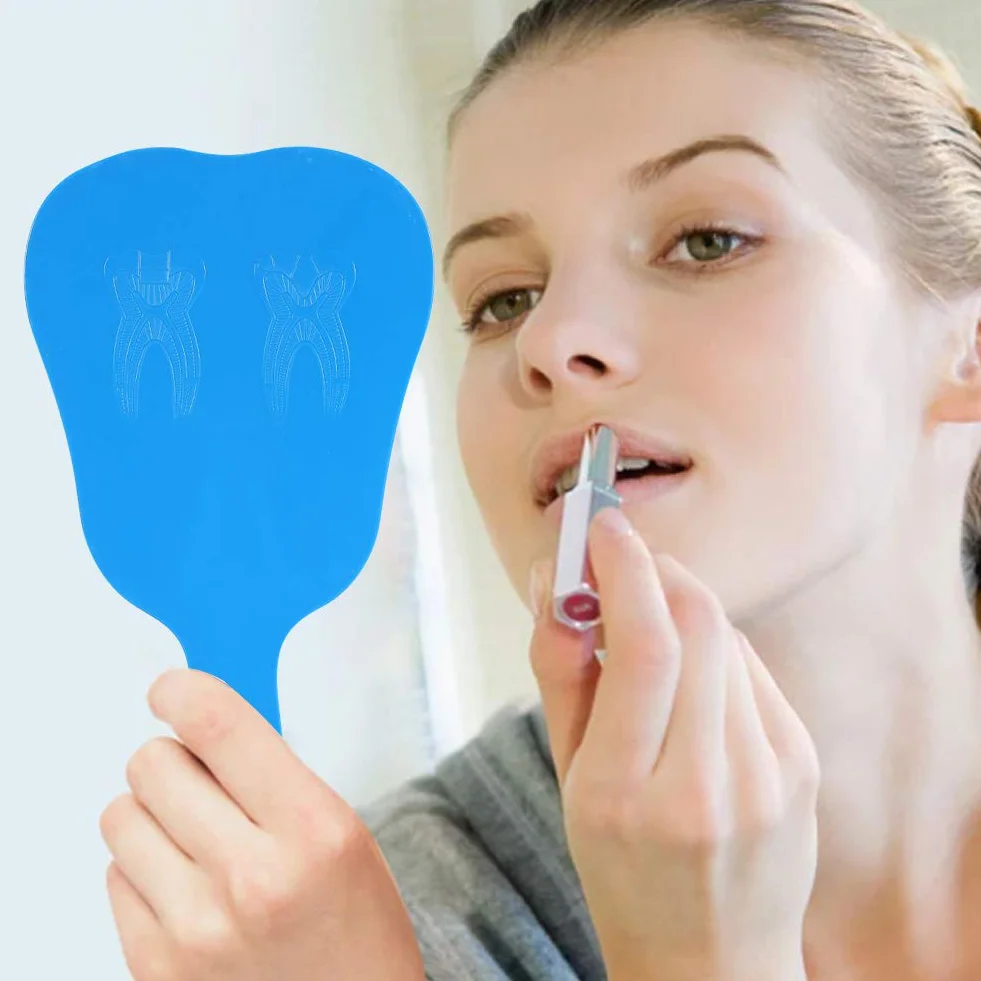 Lusterko dentystyczne Rozmiar - Lustro jamy ustnej - Lusterko do kontroli stomatologicznej - plastikowy uchwyt (niebieski)