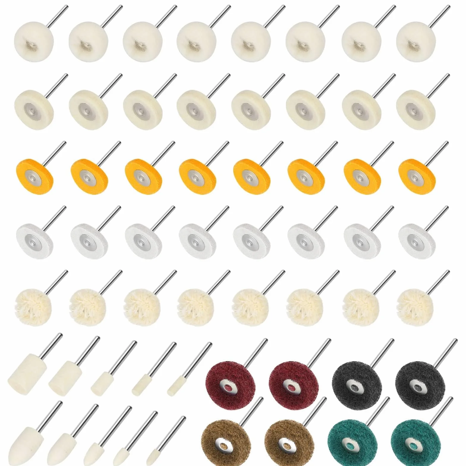 EEEKit ścierne koło polerskie 58 sztuk zestaw do polerowania Dremel wiertarka 3 mm 1/8 cala