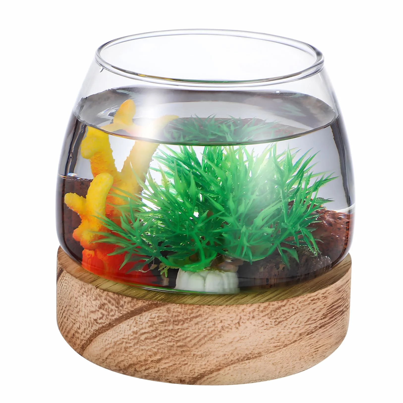 Happyyami 3kawałki Szklana Miska Akwarystyczna Do Ryb Uniwersalne Terrarium i Wazon Rośliny Elegancki Element Dekoracyjny Do Domu Wytrzymałe Szkło Stół i Biurko