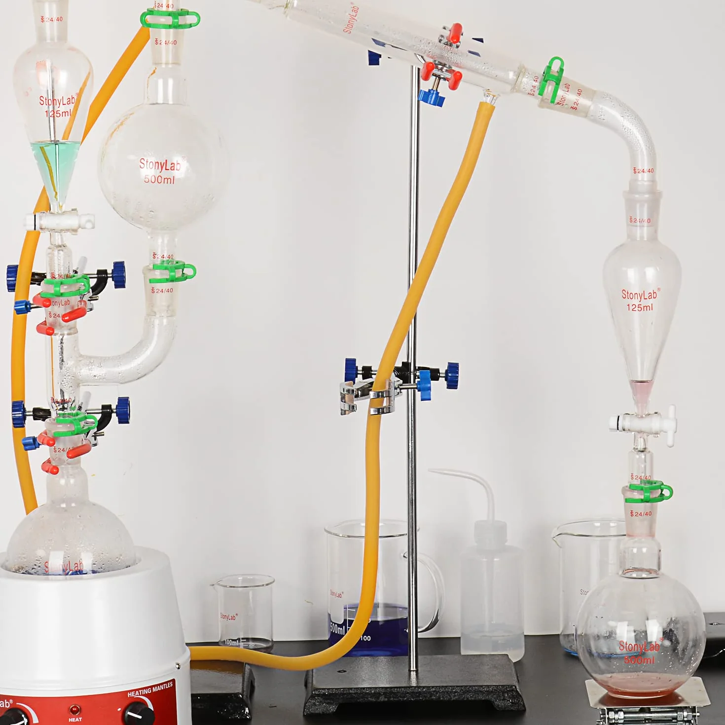 stonylab Stojak laboratoryjny, 200 x 135 mm, stojak na pierścień podporowy z żeliwa z prętem 570 mm do laboratorium