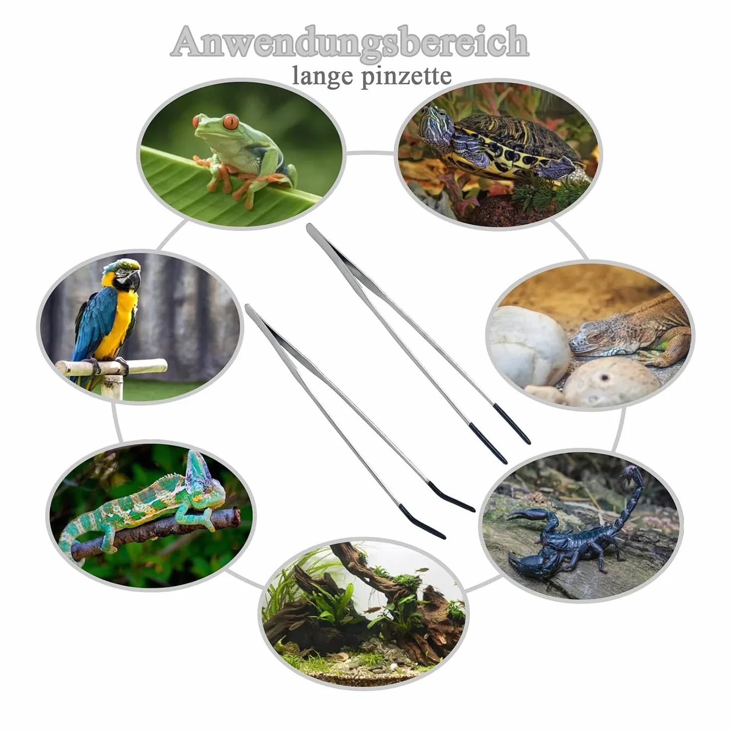 Zestaw Aquascaping Aquascaping, 2 sztuki, długa pęseta ze stali nierdzewnej, szczypce do karmy ziemia/wygięta, do roślin wodnych, gadów, 27 cm