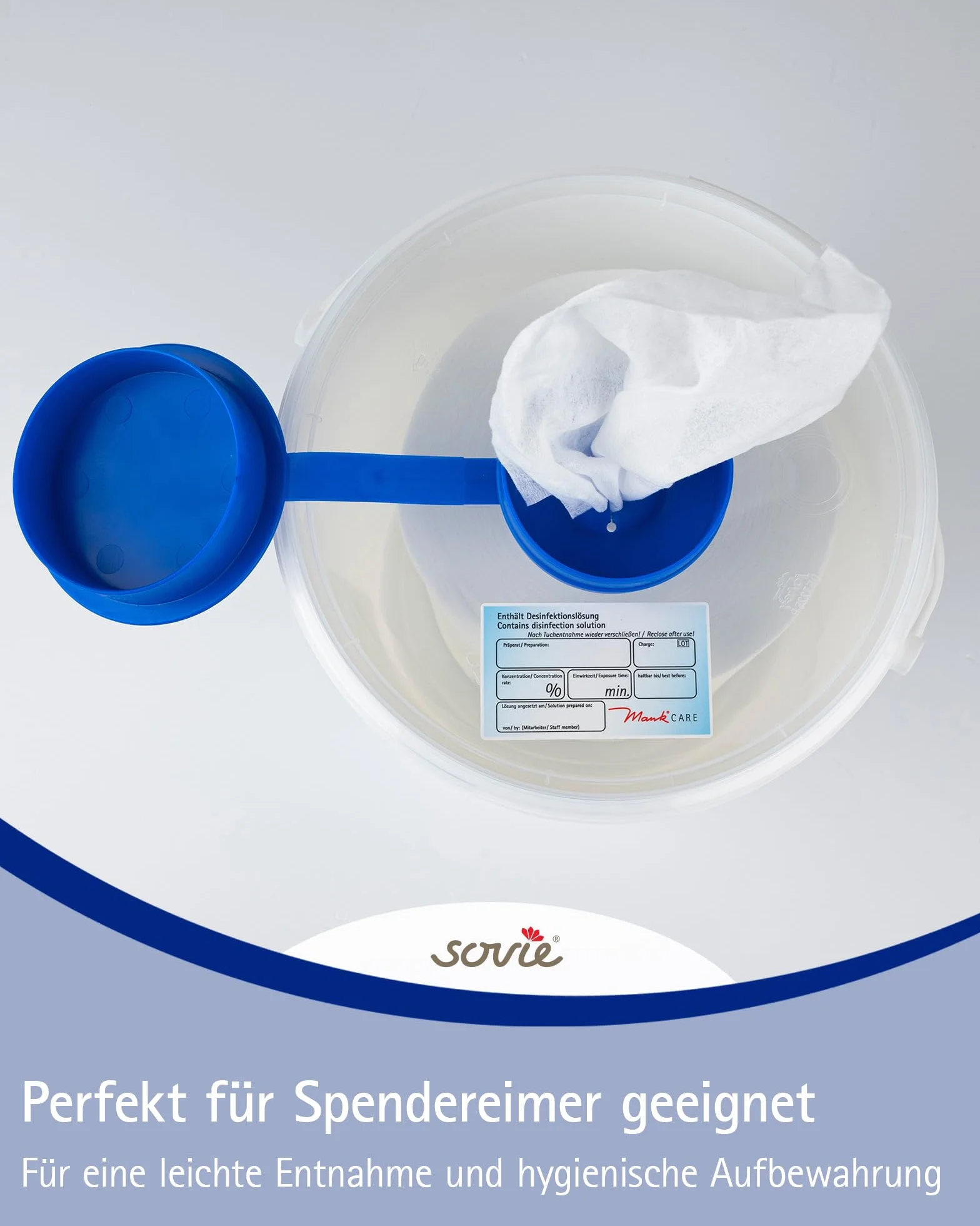 Sovie Care M-Wipes ściereczki do czyszczenia z włókniny ok. 200 odprysków | idealne do gastronomii sklepów biurowych, warsztatów | 17 x 25 cm | białe (1 rolka)
