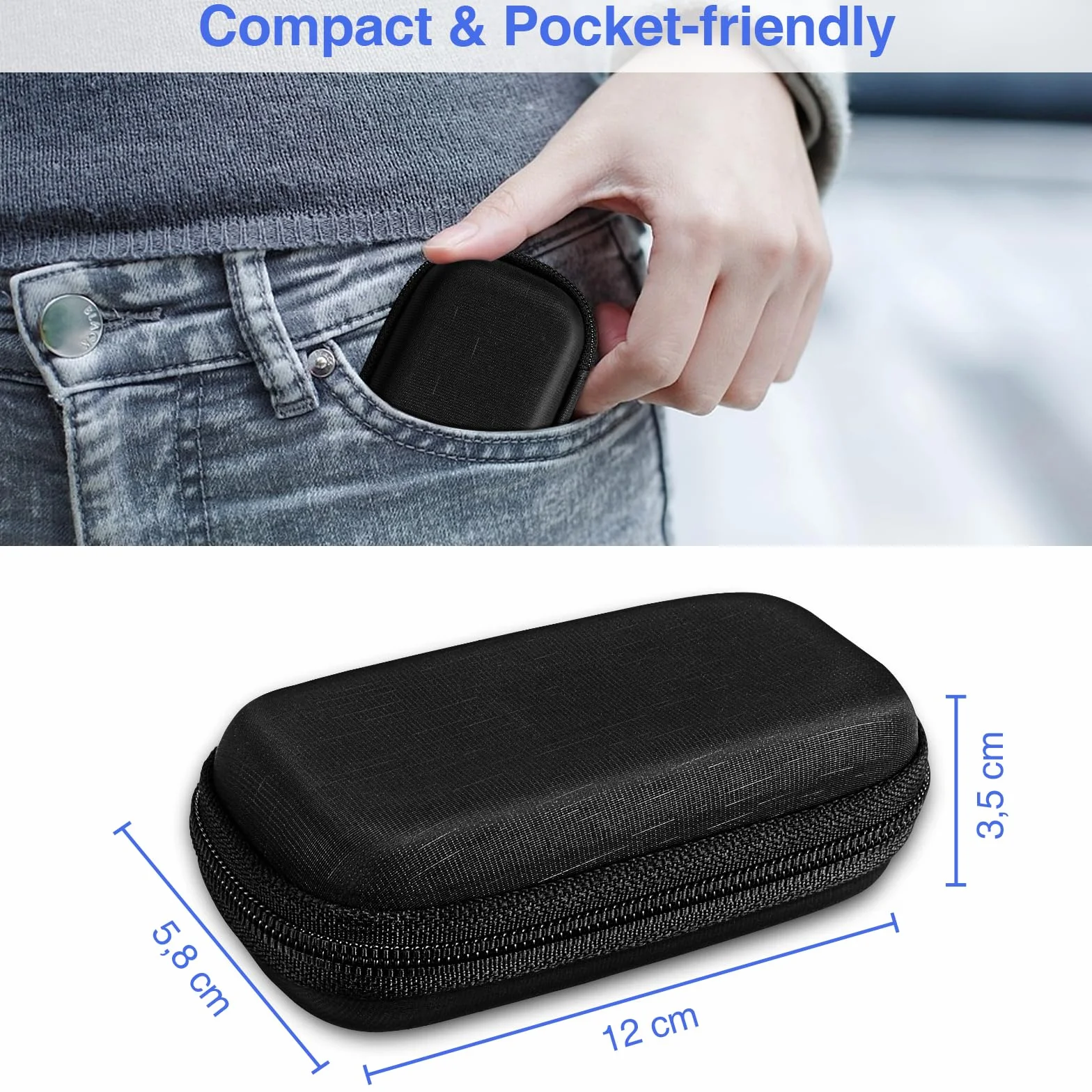 SITHON Torba na Beurer BR 90 BR 60 BR 10 uzdrawiacz ukąszeń owadów, twarda obudowa podróżna, etui kompatybilne również z IEA/Pattler/MYCARBON (Tylko torba! Bez uzdrawiacza ukąszeń owadów!), czarny