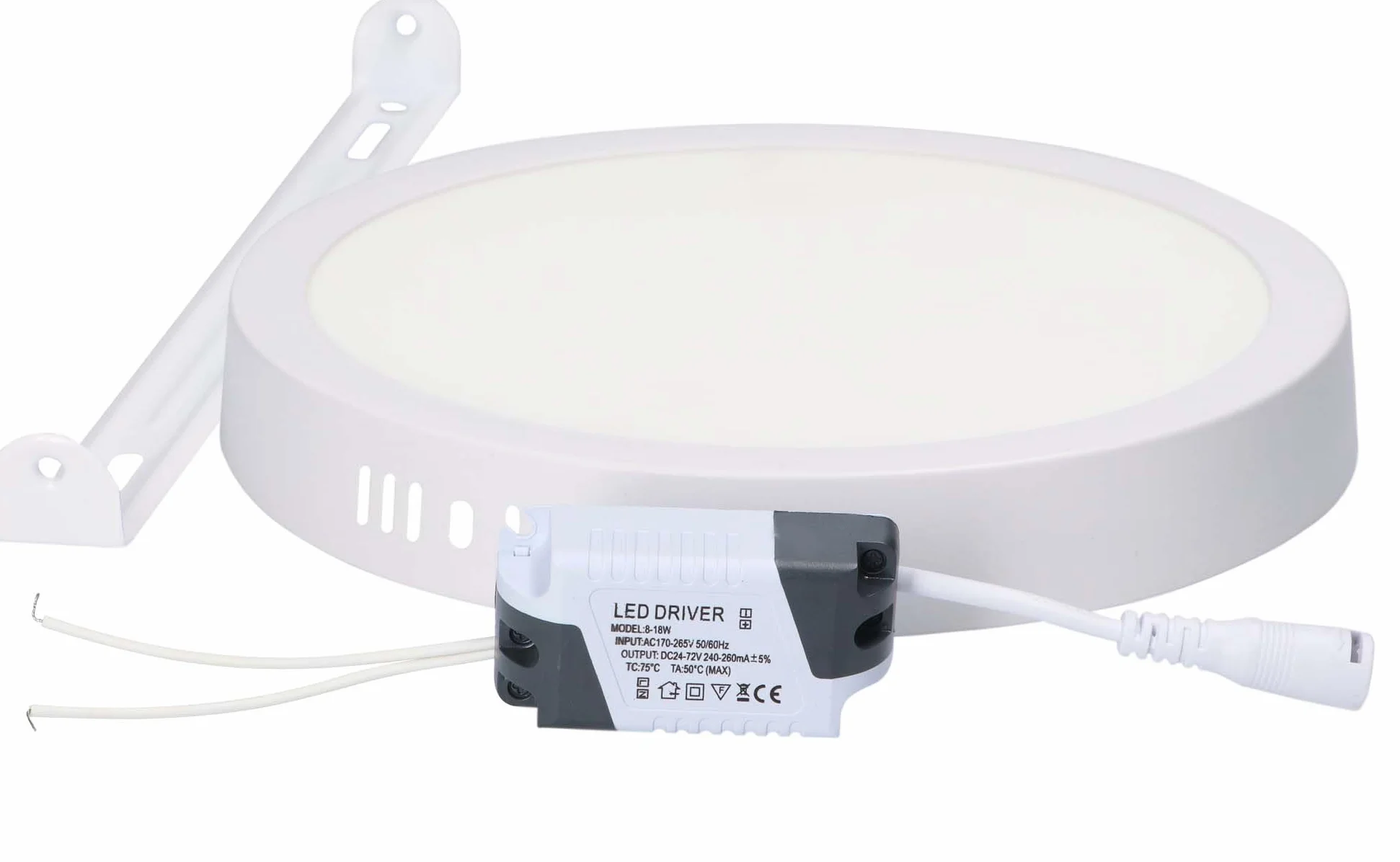 LumenTEC Panel LED do zabudowy, lampa sufitowa LED, 12 W, okrągła panel, LED, 960 lm + transformator, 3000 K, 230 V (12 W, ciepła biel)