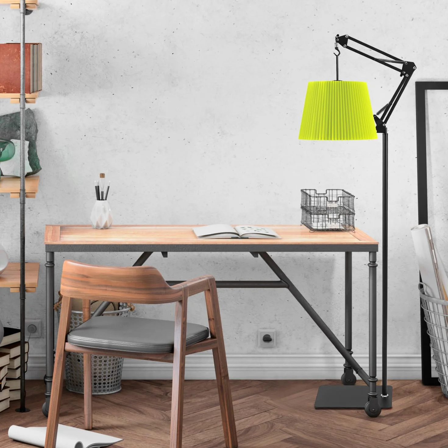 QWORK® Oprawa lampy do klatki habitatowej, podstawa lampy grzewczej dla gadów, żółwi, pająków, jaszczurek, regulowana wysokość 60-140 cm