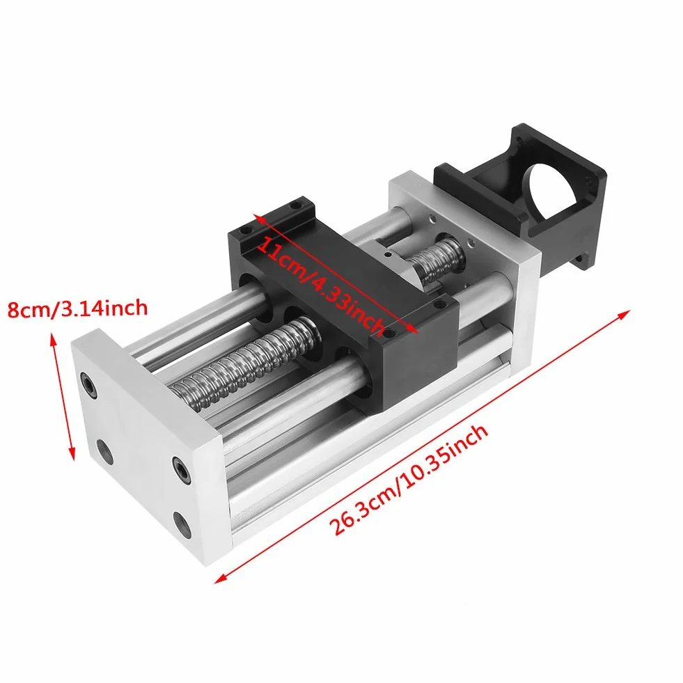 Moduł ruchu liniowego, wysoka ręczna śruba kulowa prowadnica liniowa prowadnica liniowa moduł skoku, stół przesuwny CNC 100 mm / 3,9 cala