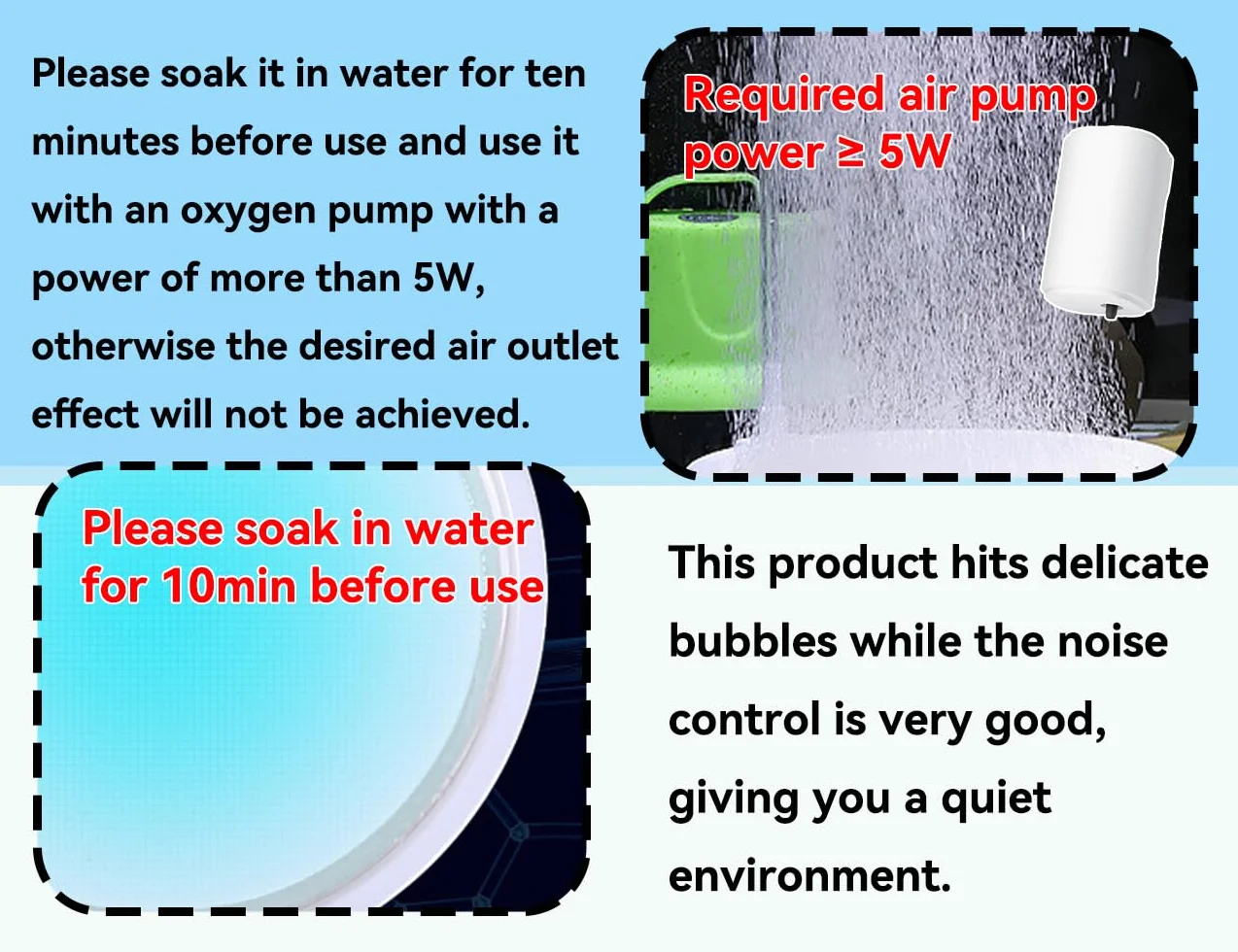 Zestaw kamieni powietrznych Nano do akwarium, bardzo mały kamień bąbelkowy do akwarium, dyfuzor powietrza do akwarium, cichy kamień bąbelkowy Nano, bardzo cicha pompa powietrza do akwarium