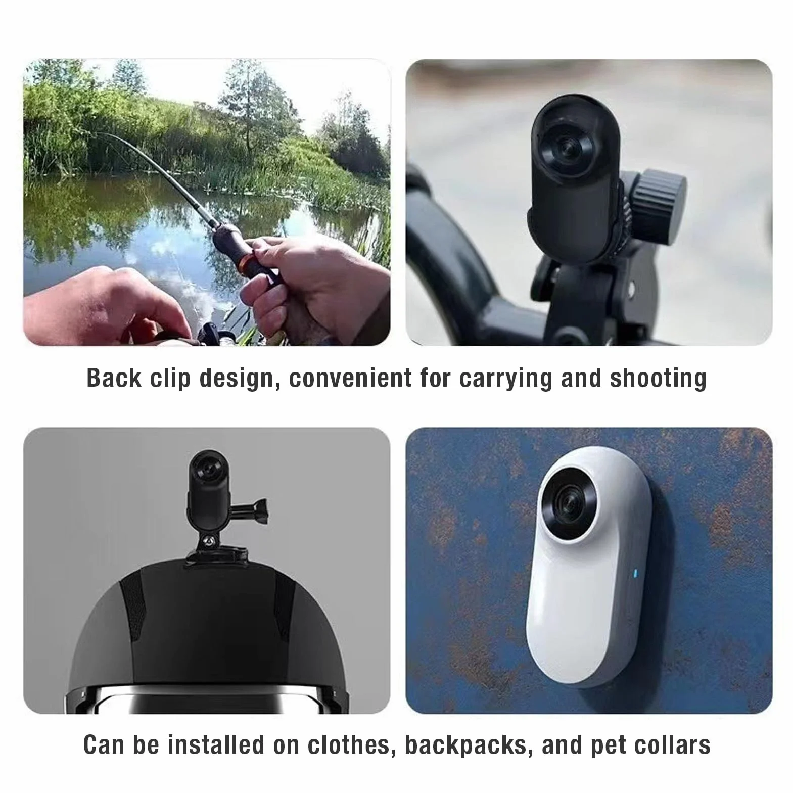 Obroża z kamerą dla Kota 1080P, Szerokokątna Kamera Korpusowa 120° dla Kotów, Mini Kamera Sportowa, Kamera dla Zwierząt Domowych z kartą 8 GB, Kamera z obrożą dla Psa (BLACK)
