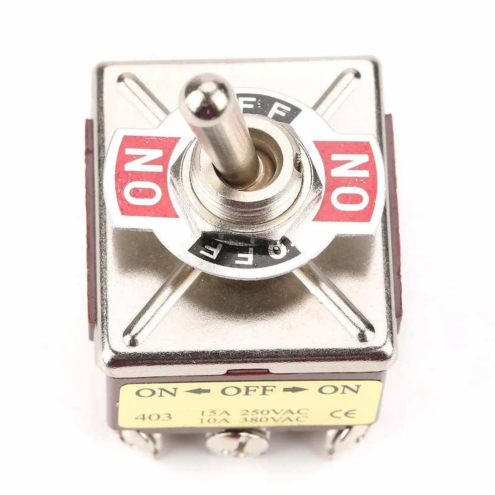 Przełącznik kołyskowy 4PDT ON-OFF-ON 3-pozycyjny 12mm 15A/250VAC 10A/380VAC