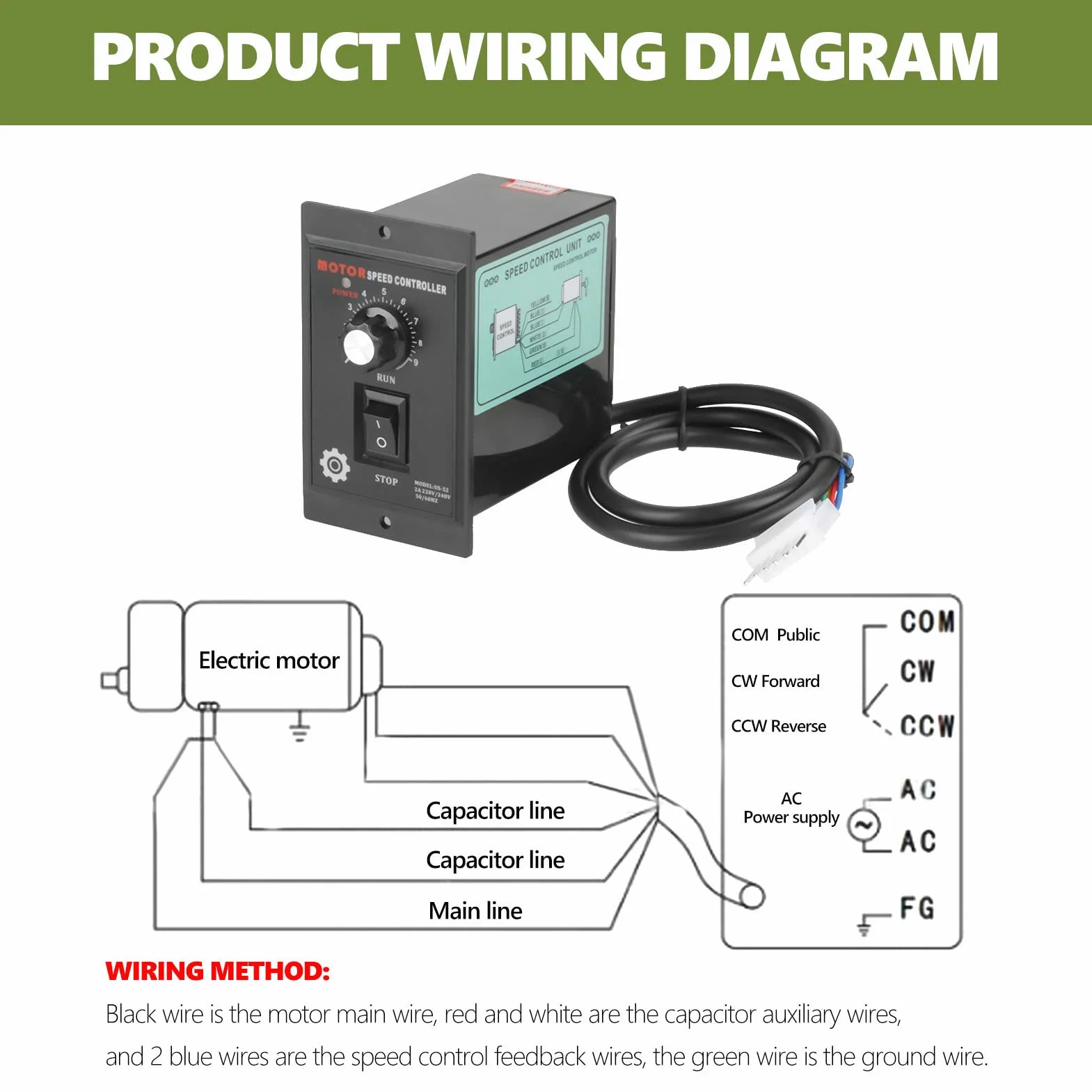 Regulator prędkości silnika 400W AC 220V Elektryczny regulator prędkości Pinpoint Jednostka kontroli prędkości do pakowania, drukowania, elektroniki, linii produkcyjnej