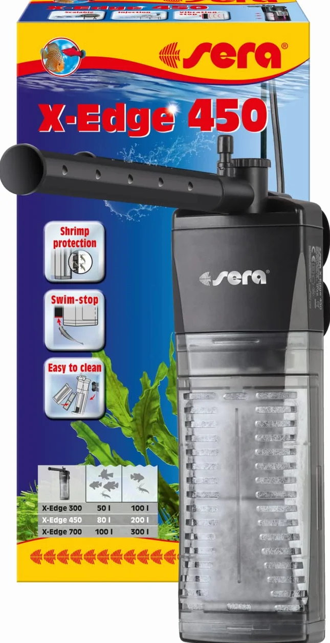 sera X-Edge 450 wydajny i energooszczędny filtr narożny lub filtr wewnętrzny do akwarium do 200 litrów, 32656