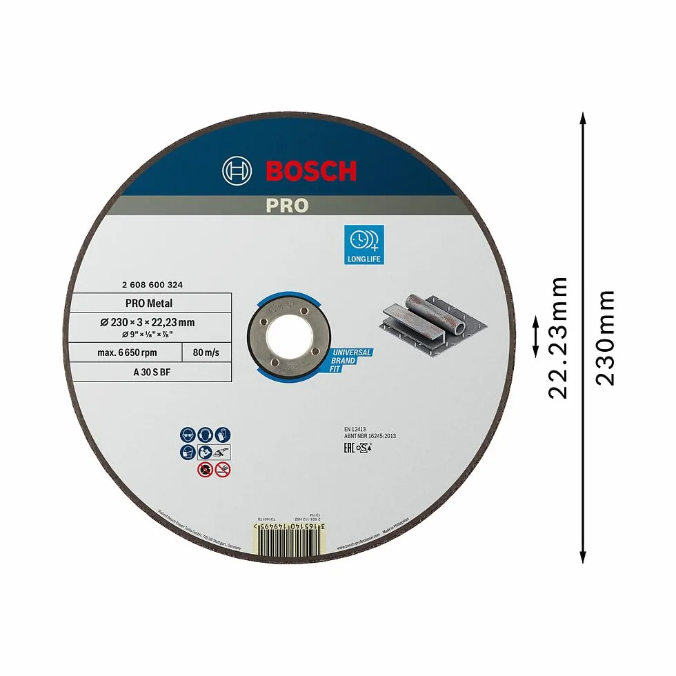 Bosch Professional Tarcza Tnąca Exp. For Metal 230x3,0x22,23P