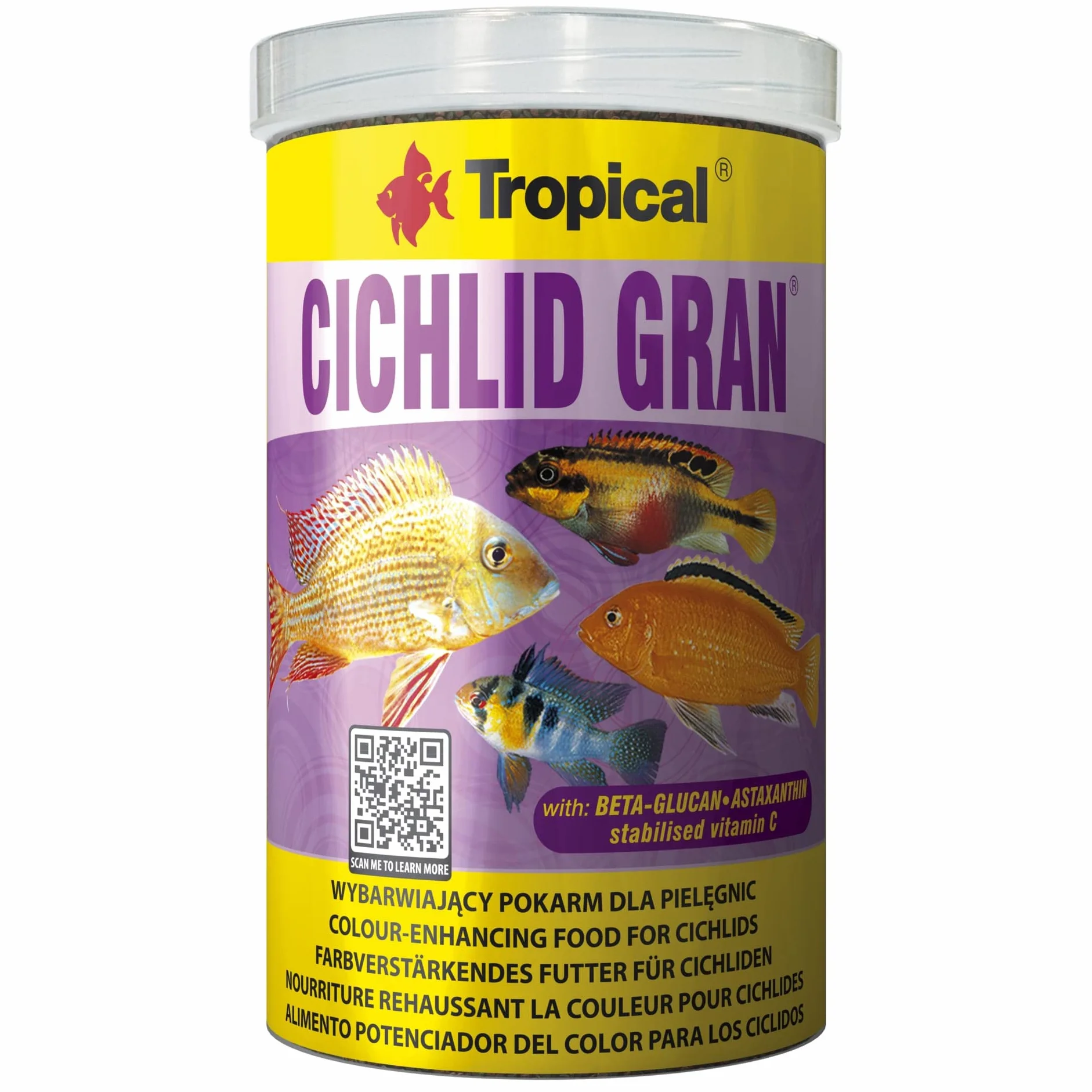 Pokarm wybarwiający dla pielęgnic granulat CICHLID GRAN 1000ml / 550g