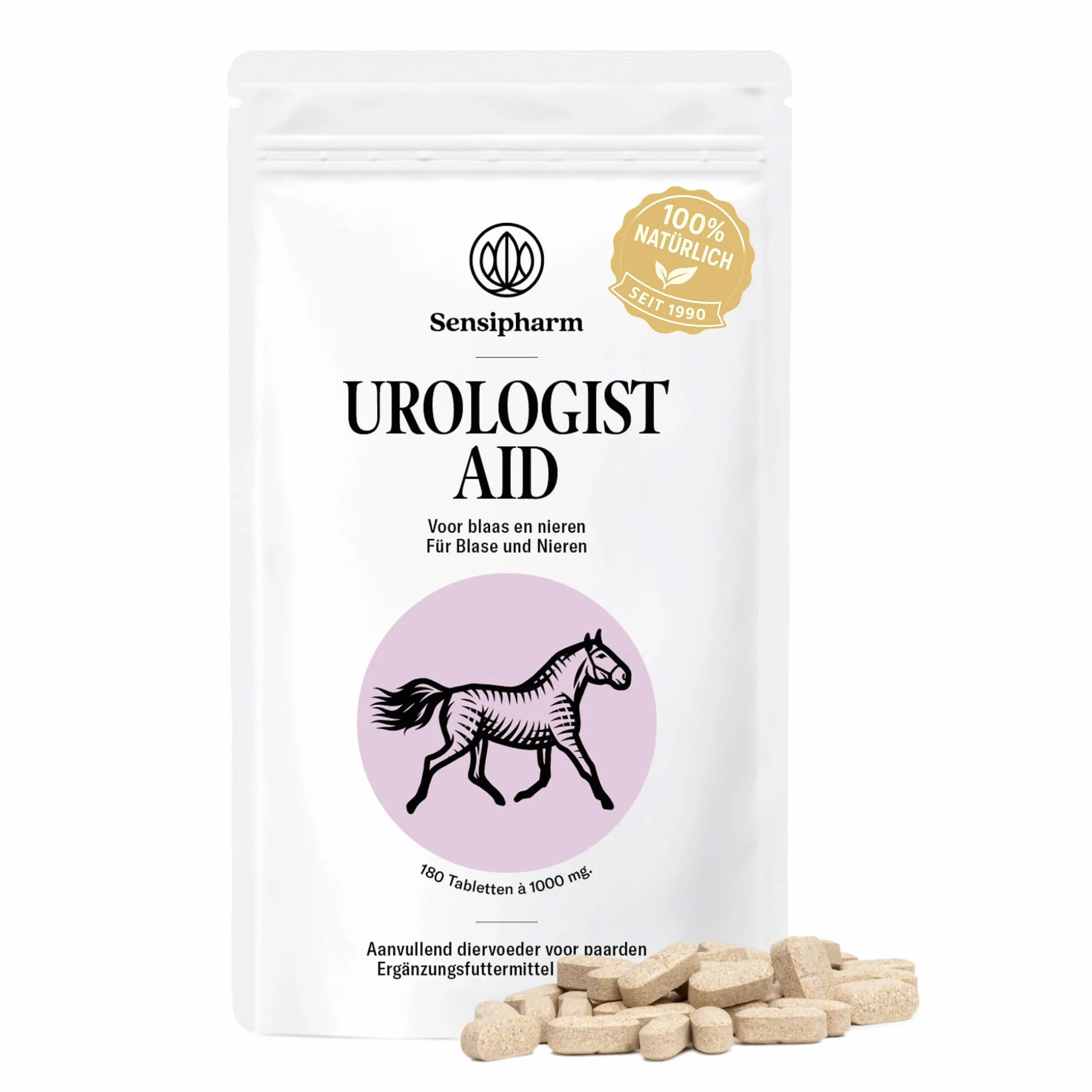 Urologist Aid Horse - pęcherz i suplement diety - na zapalenie pęcherza moczowego i kamienie nerkowe - 180 tabletek 1000 mg
