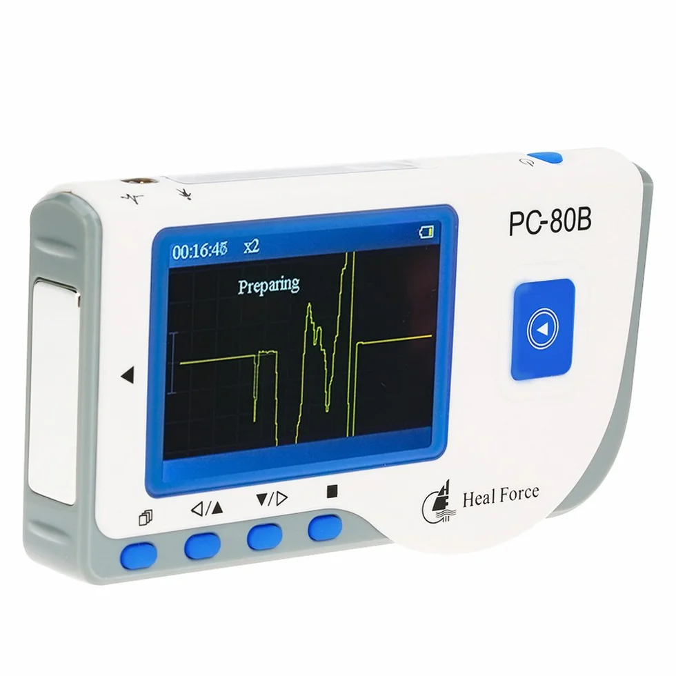 PC-80B Łatwy przenośny monitor EKG z 3-przewodowym kablem EKG, elektrodami, oprogramowaniem i kablem USB z certyfikatem CE